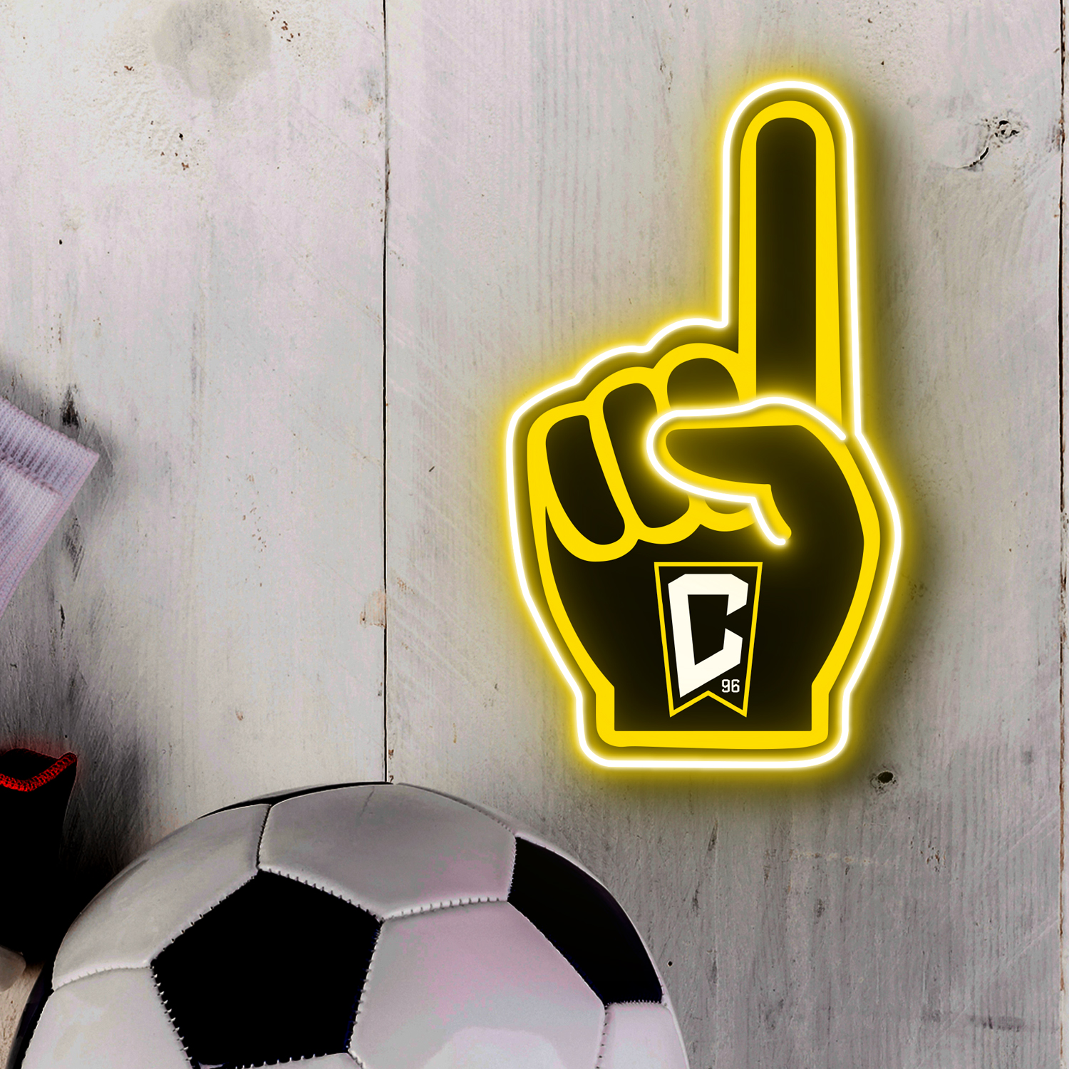 MLS Columbus Crew FC Foam Finger Neon LED Sign #1 Soccer Acrylic Home Decor