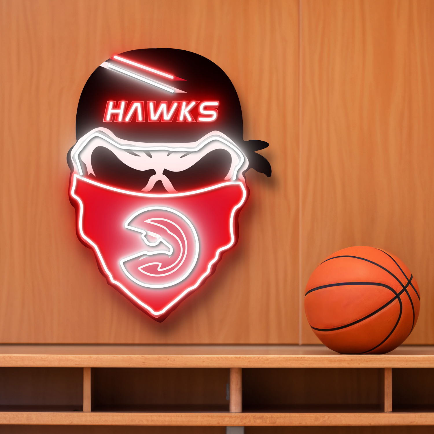 Atlanta Hawks Skull Neon LED Sign NBA Acrylic Artwork Home Decor