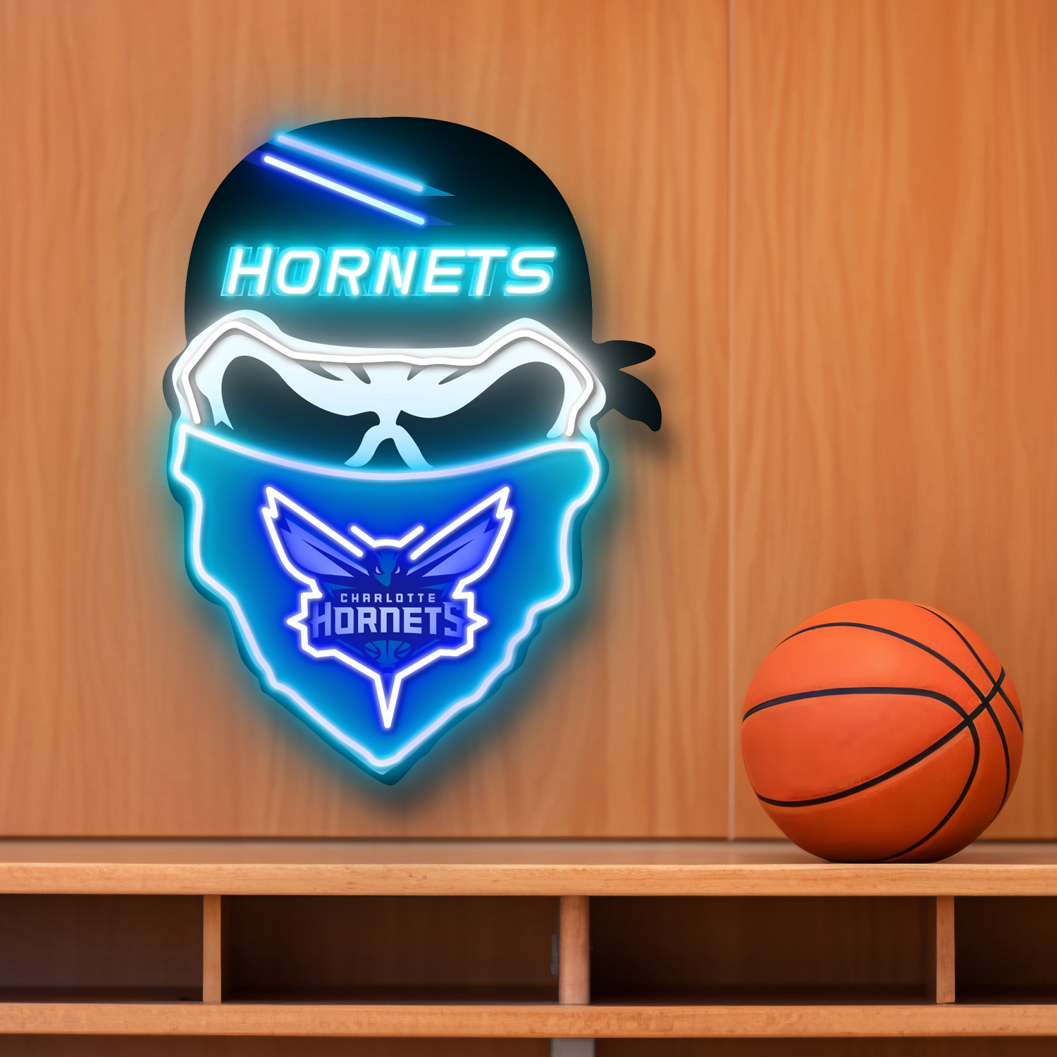 Charlotte Hornets Skull Neon LED Sign NBA Acrylic Artwork Home Decor