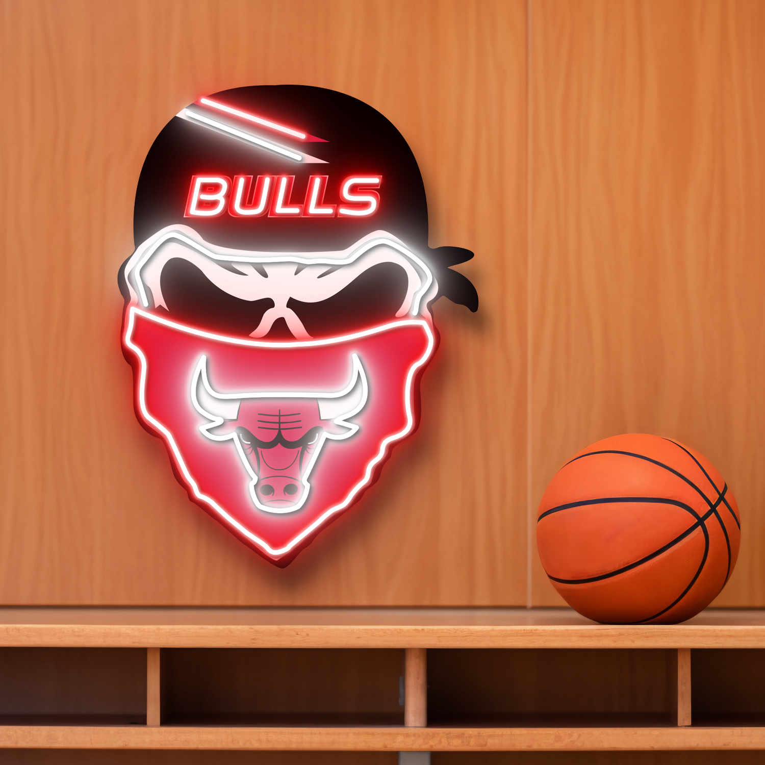 Chicago Bulls Skull Neon LED Sign NBA Acrylic Artwork Home Decor