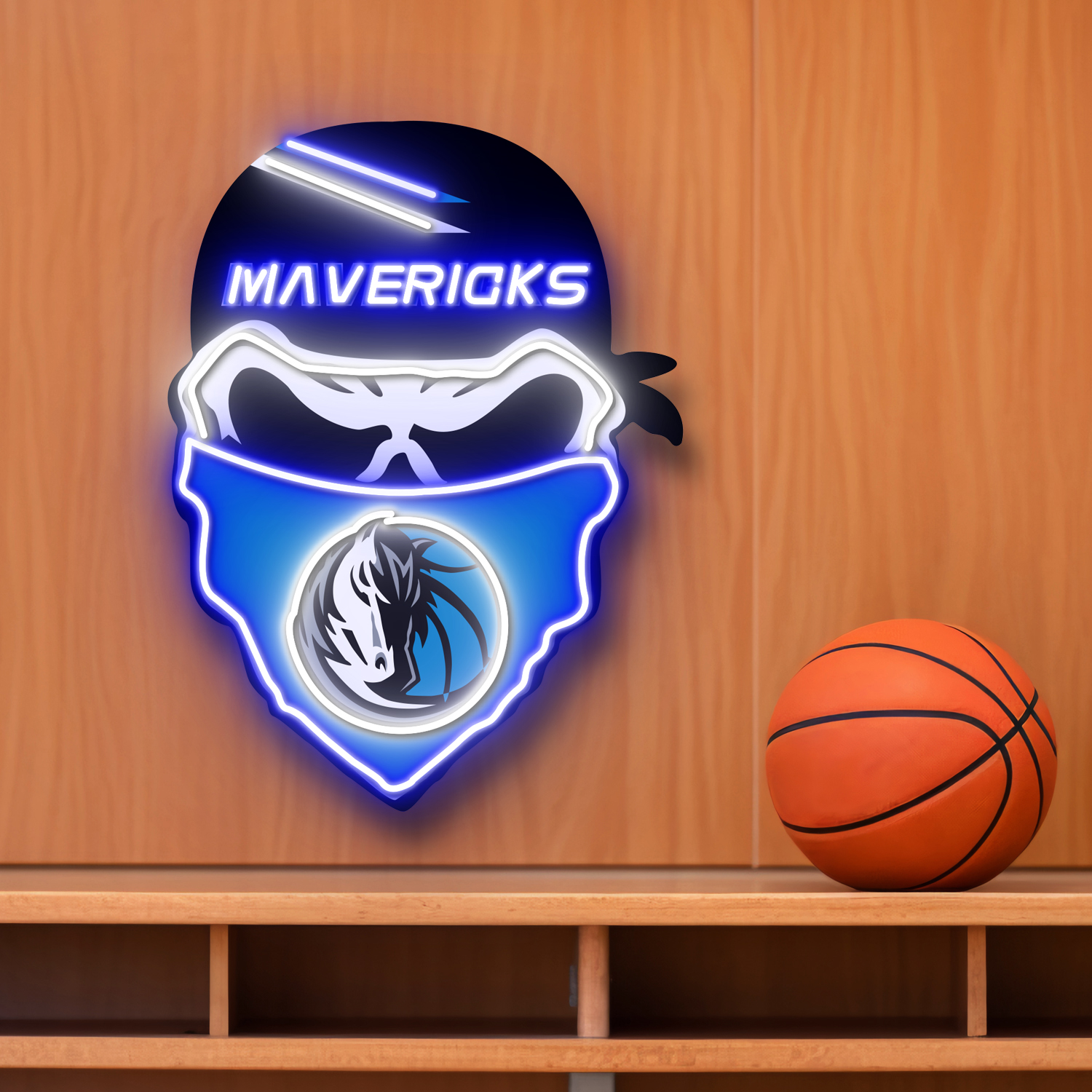 Dallas Mavericks Skull Neon LED Sign NBA Acrylic Artwork Home Decor