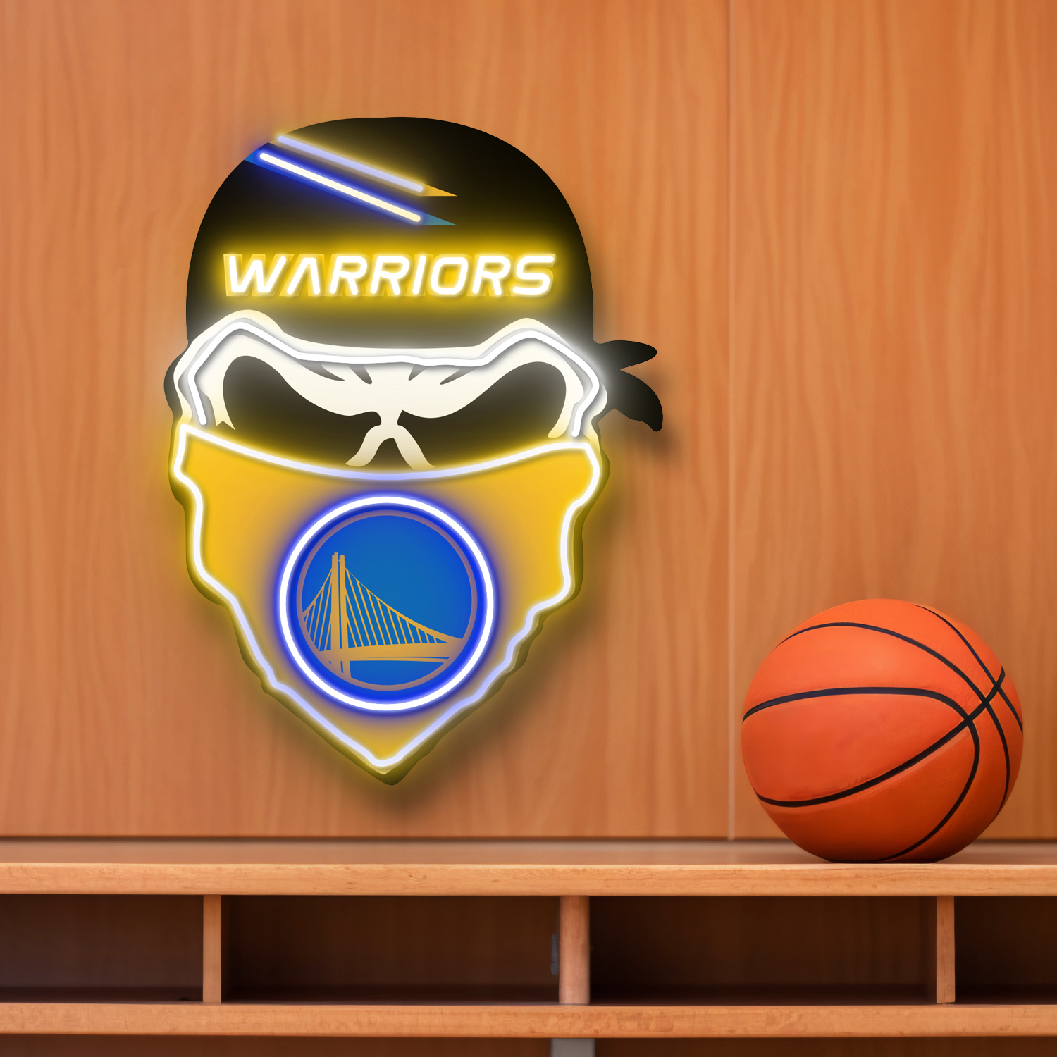 Golden State Warriors Skull Neon LED Sign NBA Acrylic Artwork Home Decor