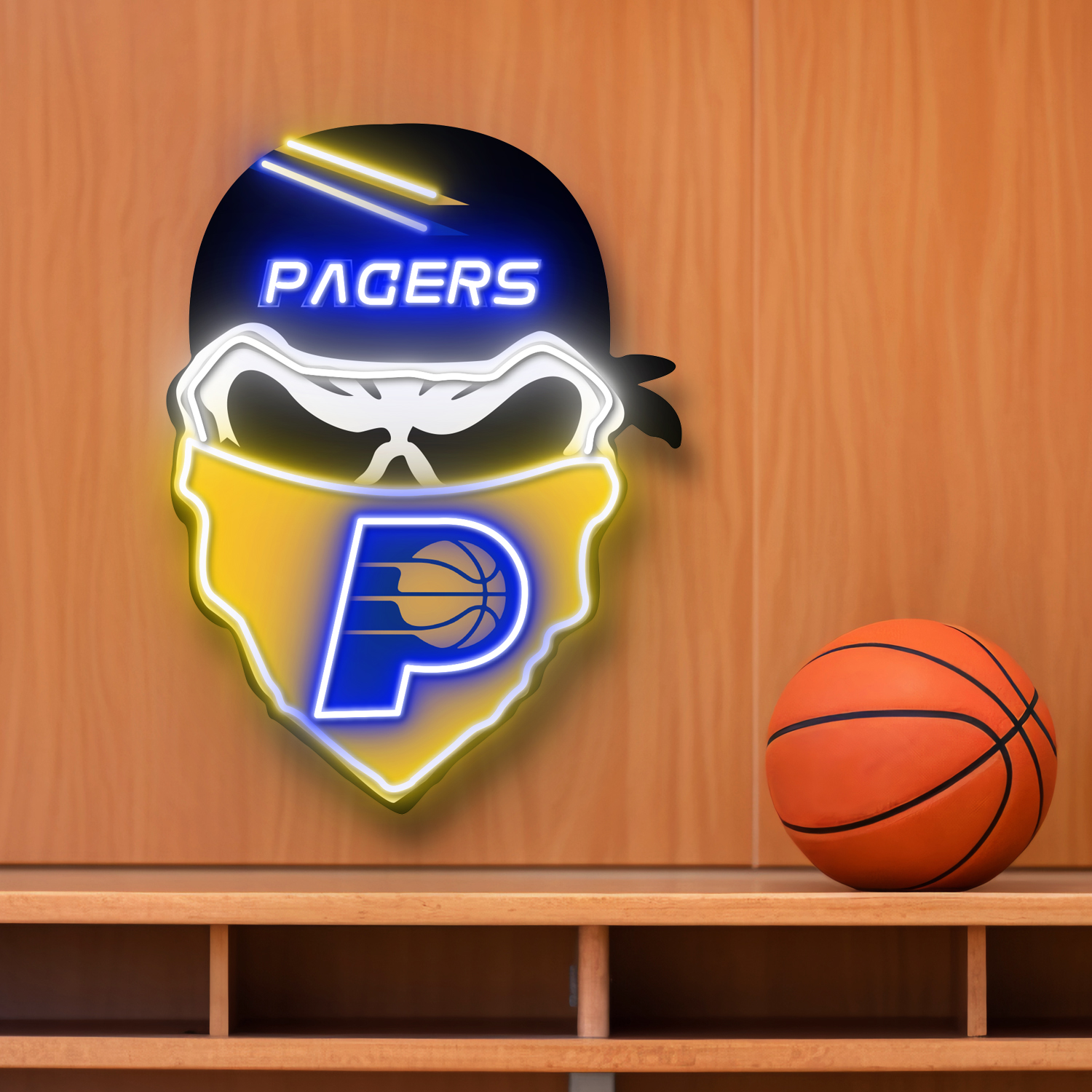 Indiana Pacers Skull Neon LED Sign NBA Acrylic Artwork Home Decor