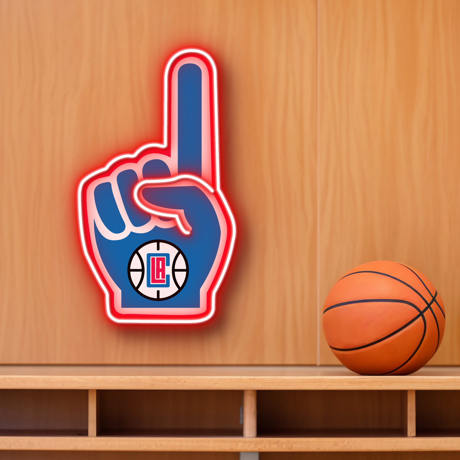 NBA Los Angeles Clippers Foam Finger Neon LED Sign #1 Basketball Acrylic Home Decor