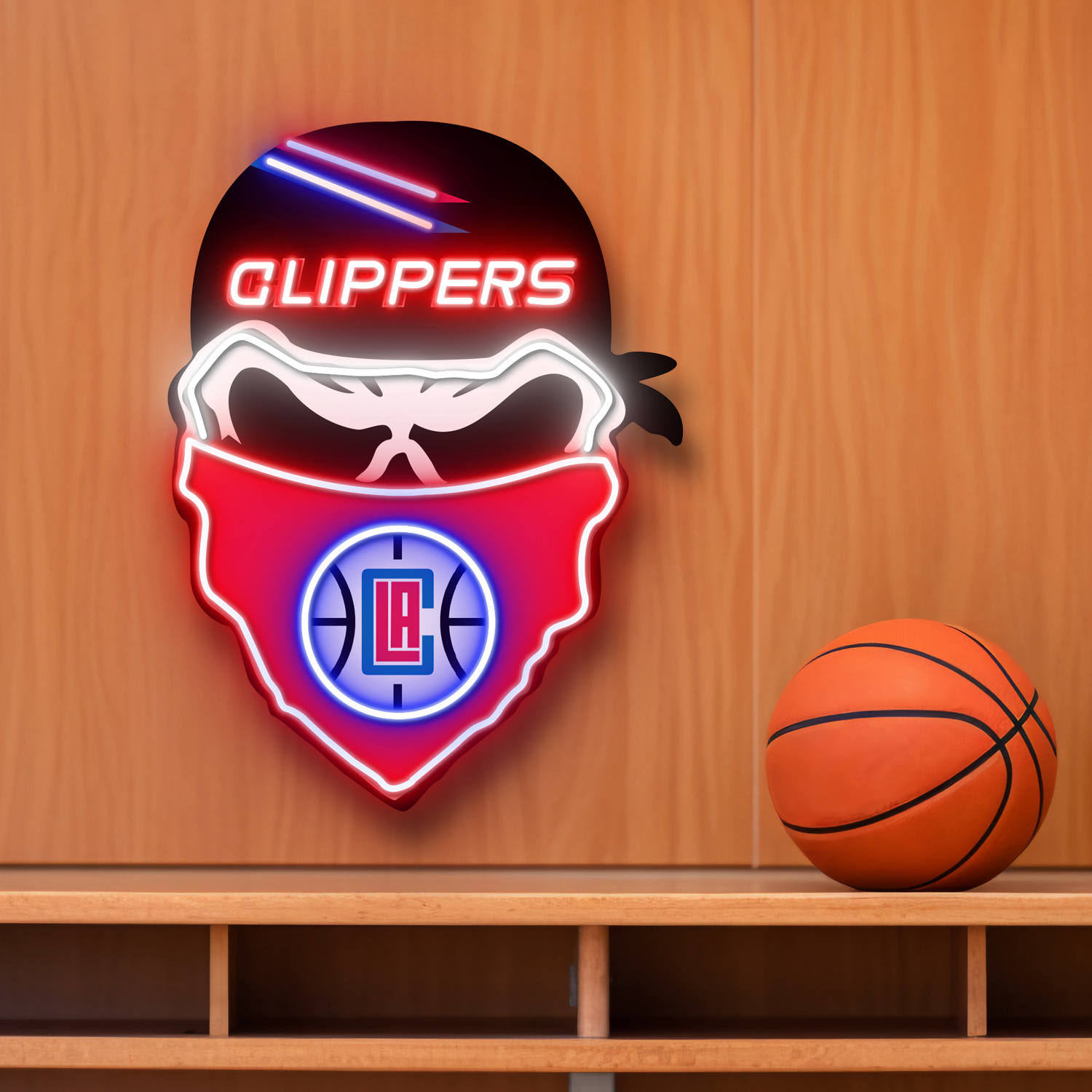Los Angeles Clippers Skull Neon LED Sign NBA Acrylic Artwork Home Decor