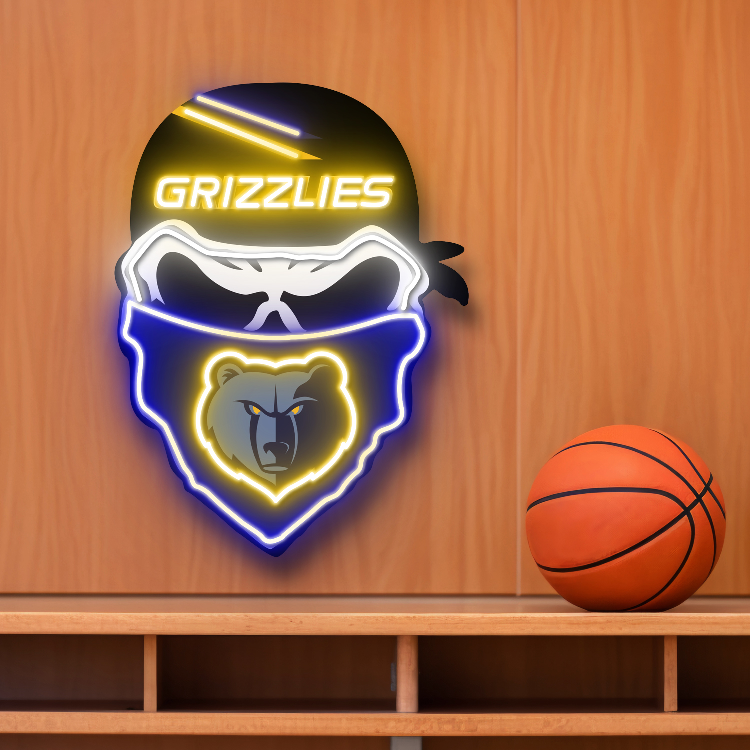 Memphis Grizzlies Skull Neon LED Sign NBA Acrylic Artwork Home Decor