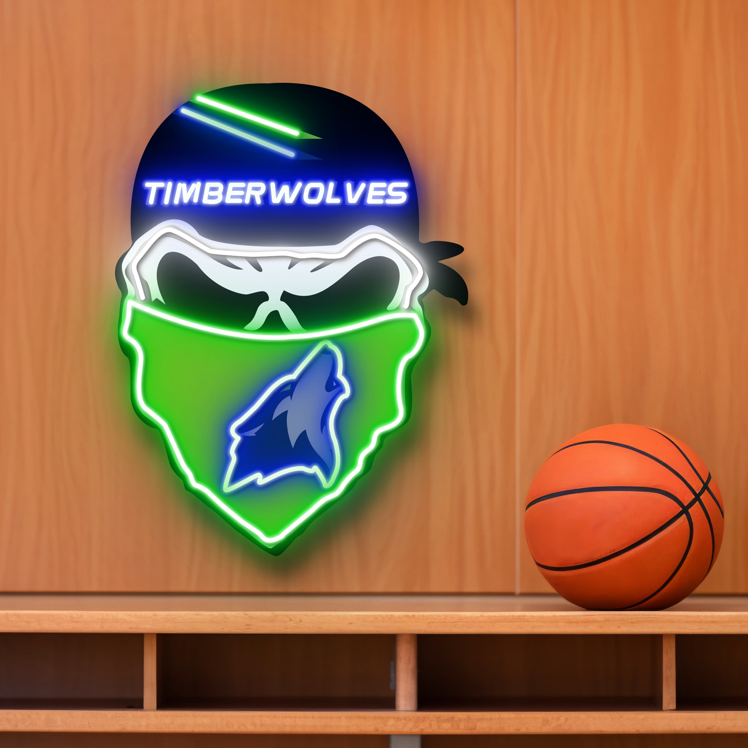Minnesota Timberwolves Skull Neon LED Sign NBA Acrylic Artwork Home Decor