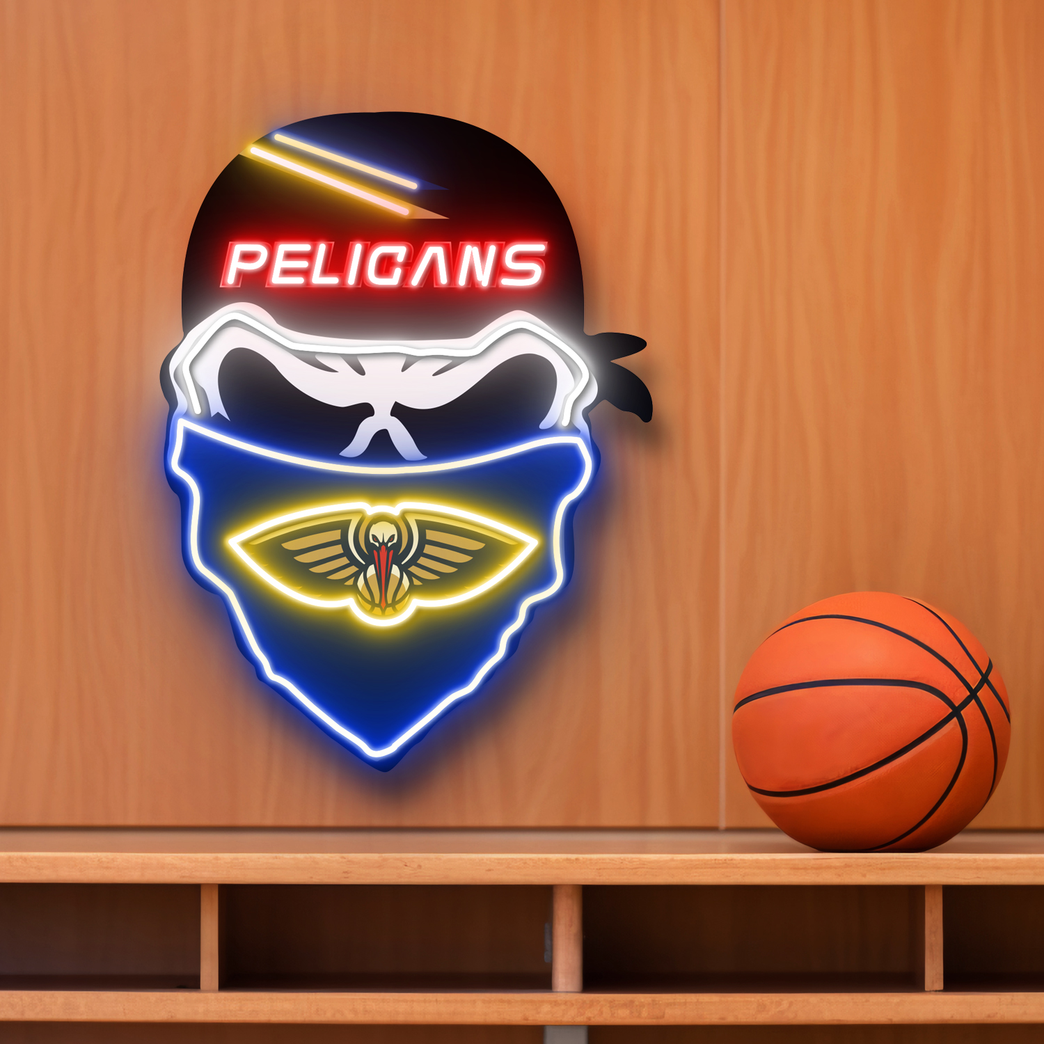 New Orleans Pelicans Skull Neon LED Sign NBA Acrylic Artwork Home Decor