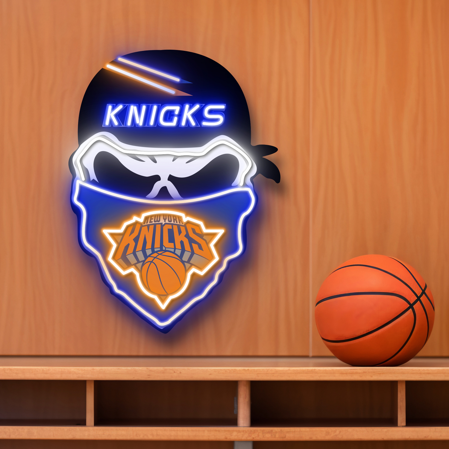 New York Knicks Skull Neon LED Sign NBA Acrylic Artwork Home Decor
