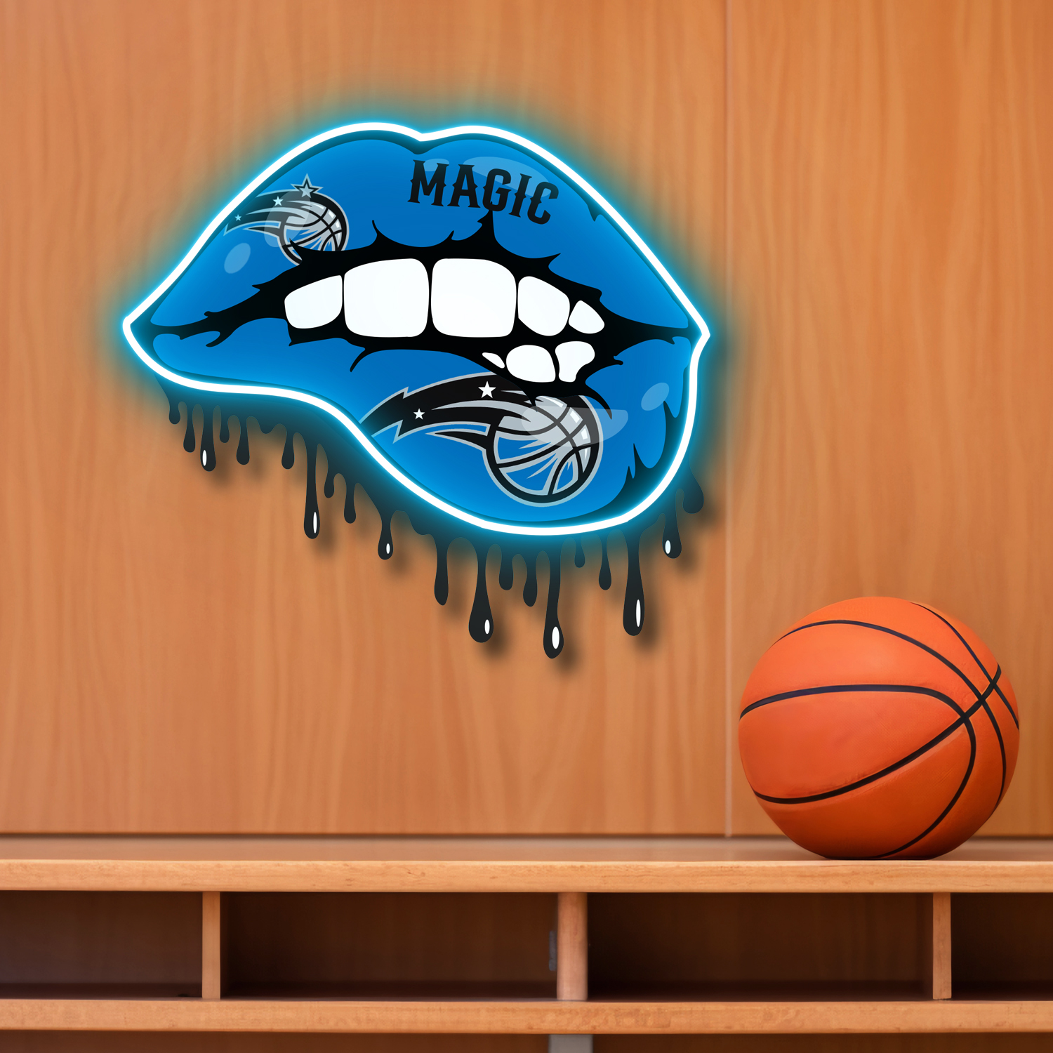 Orlando Magic Dripping Lips Neon LED Sign NBA Fan Acrylic Artwork Home Decor
