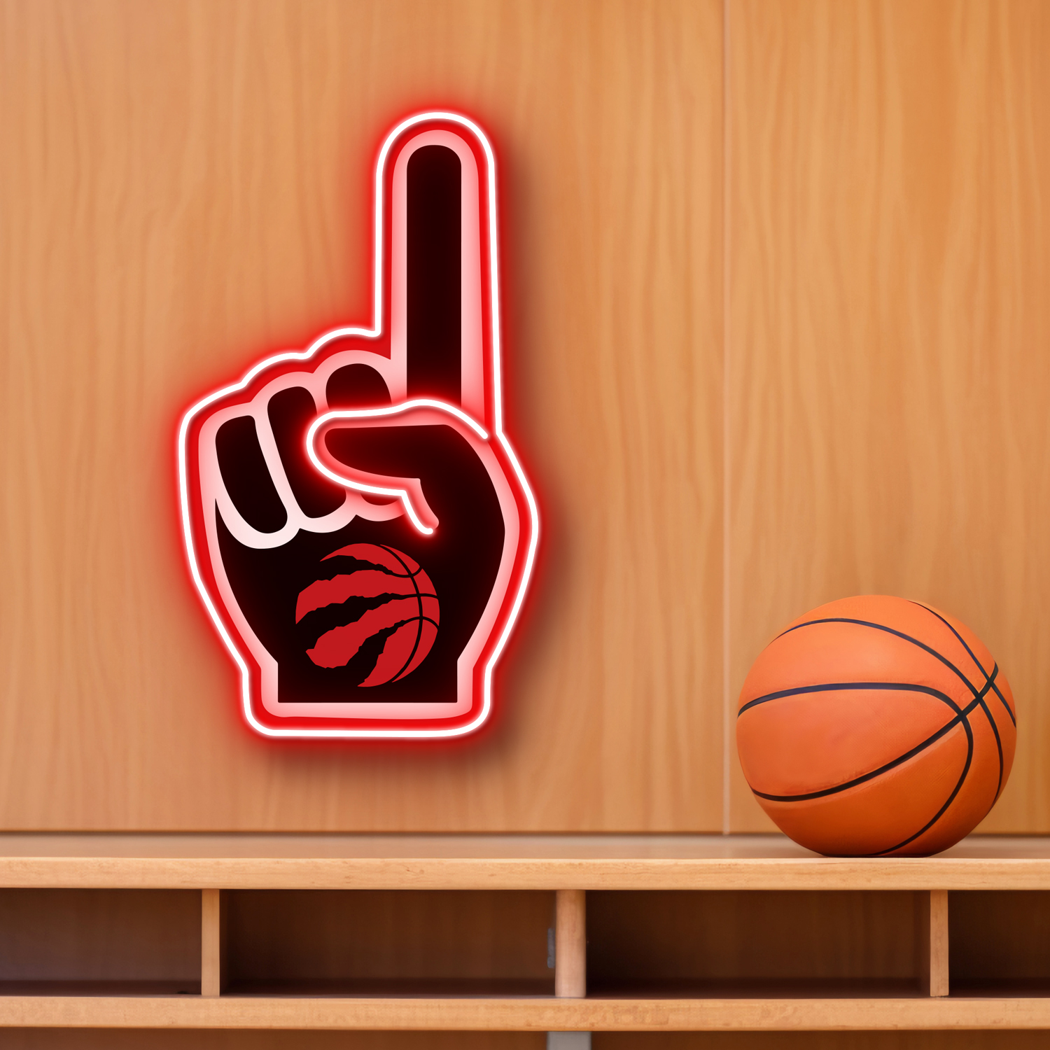 NBA Toronto Raptors Foam Finger Neon LED Sign #1 Basketball Acrylic Home Decor