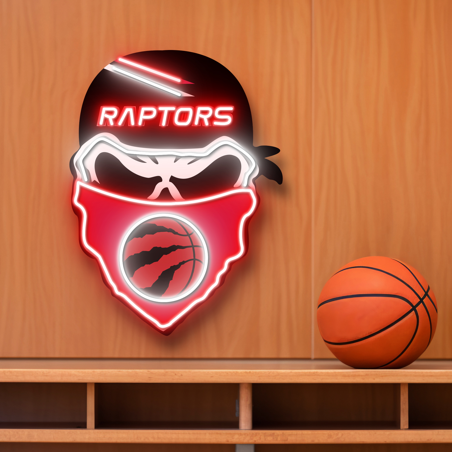 Toronto Raptors Skull Neon LED Sign NBA Acrylic Artwork Home Decor