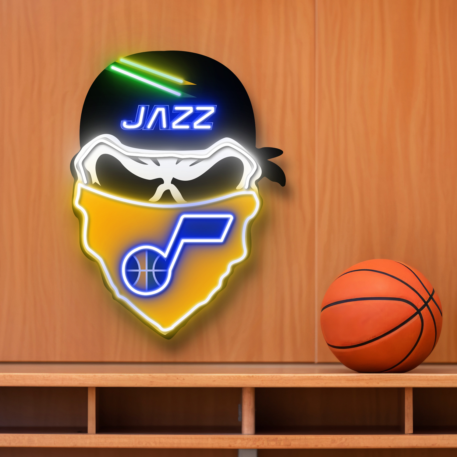 Utah Jazz Skull Neon LED Sign NBA Acrylic Artwork Home Decor