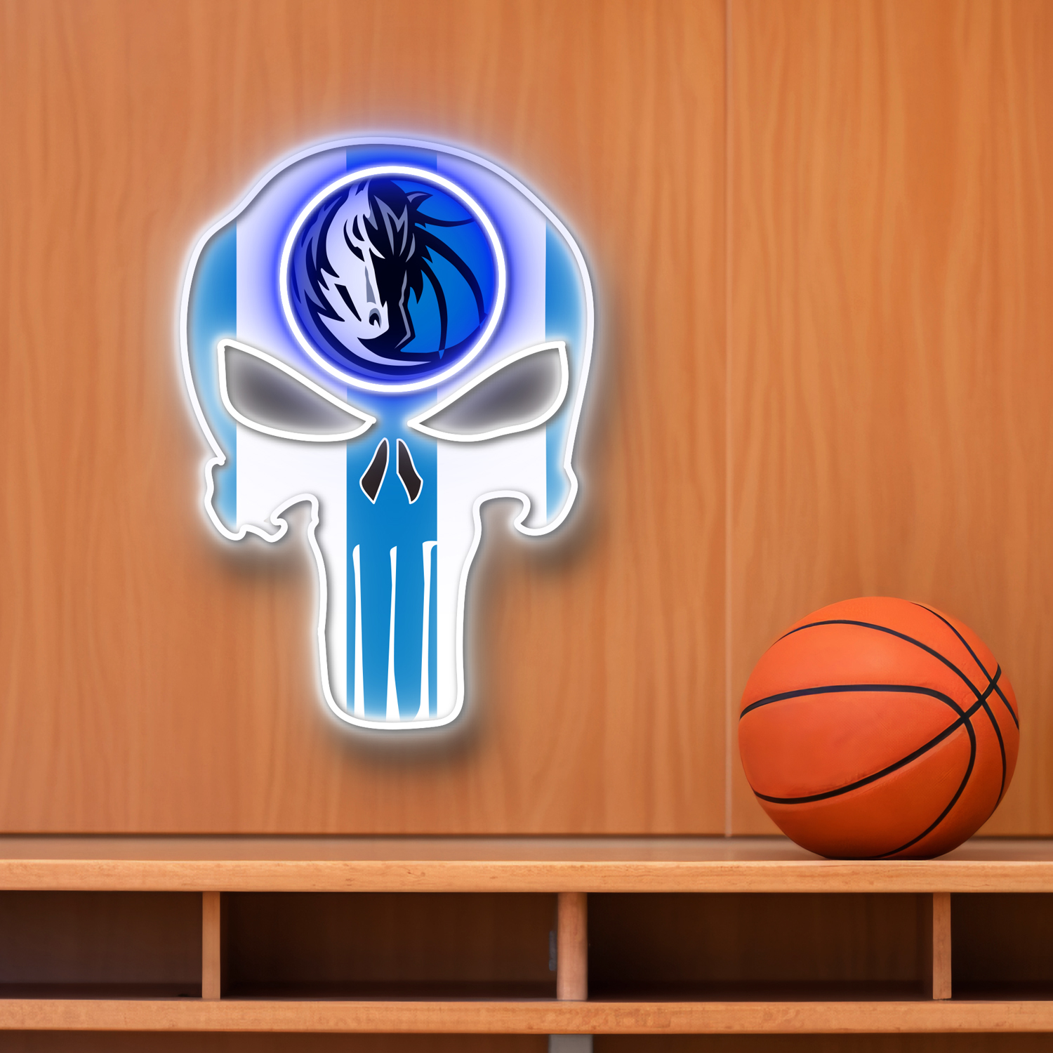 The Punisher Dallas Mavericks Neon LED Sign NBA Acrylic Artwork Wall Art Home Decor