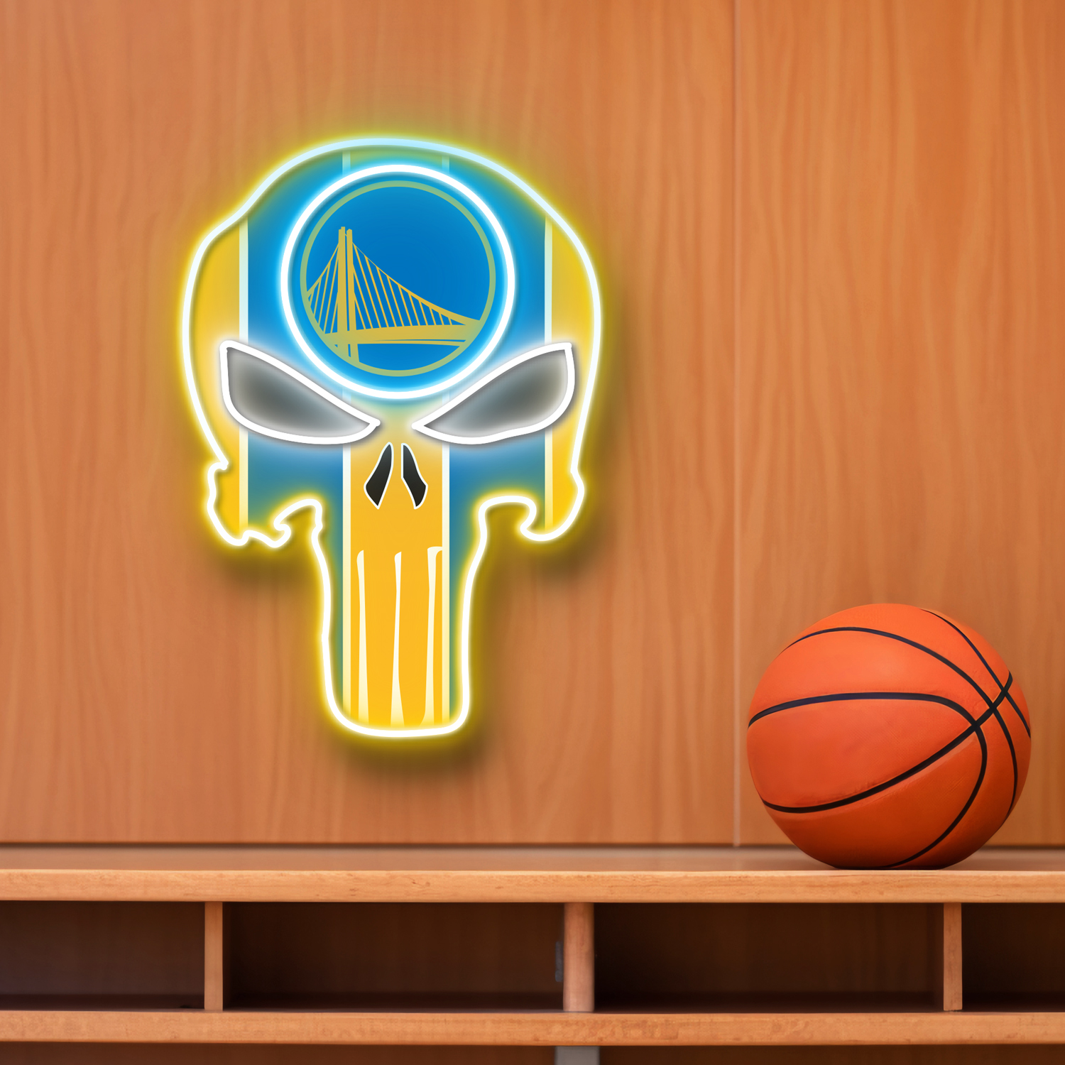 The Punisher Golden State Warriors Neon LED Sign NBA Acrylic Artwork Wall Art Home Decor
