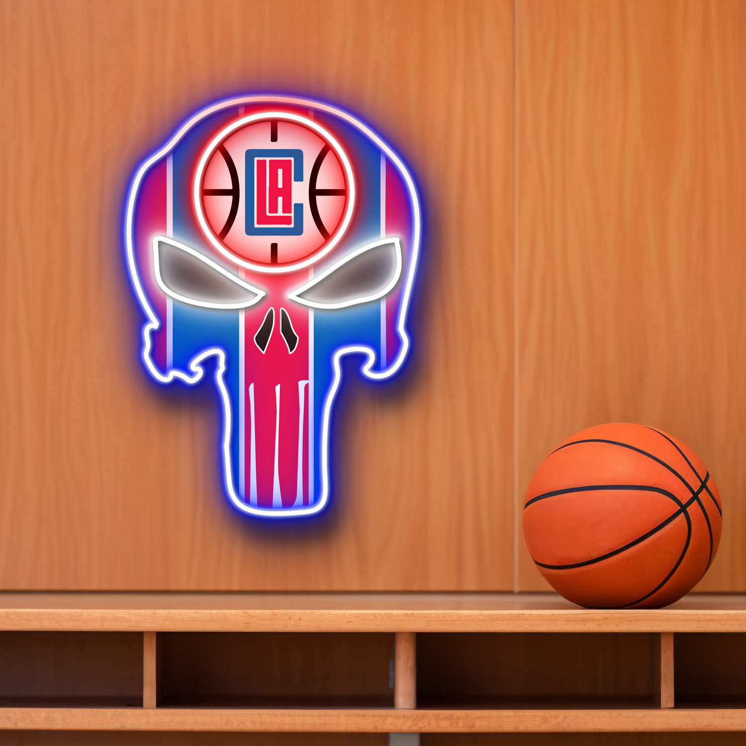 The Punisher Los Angeles Clippers Neon LED Sign NBA Acrylic Artwork Wall Art Home Decor