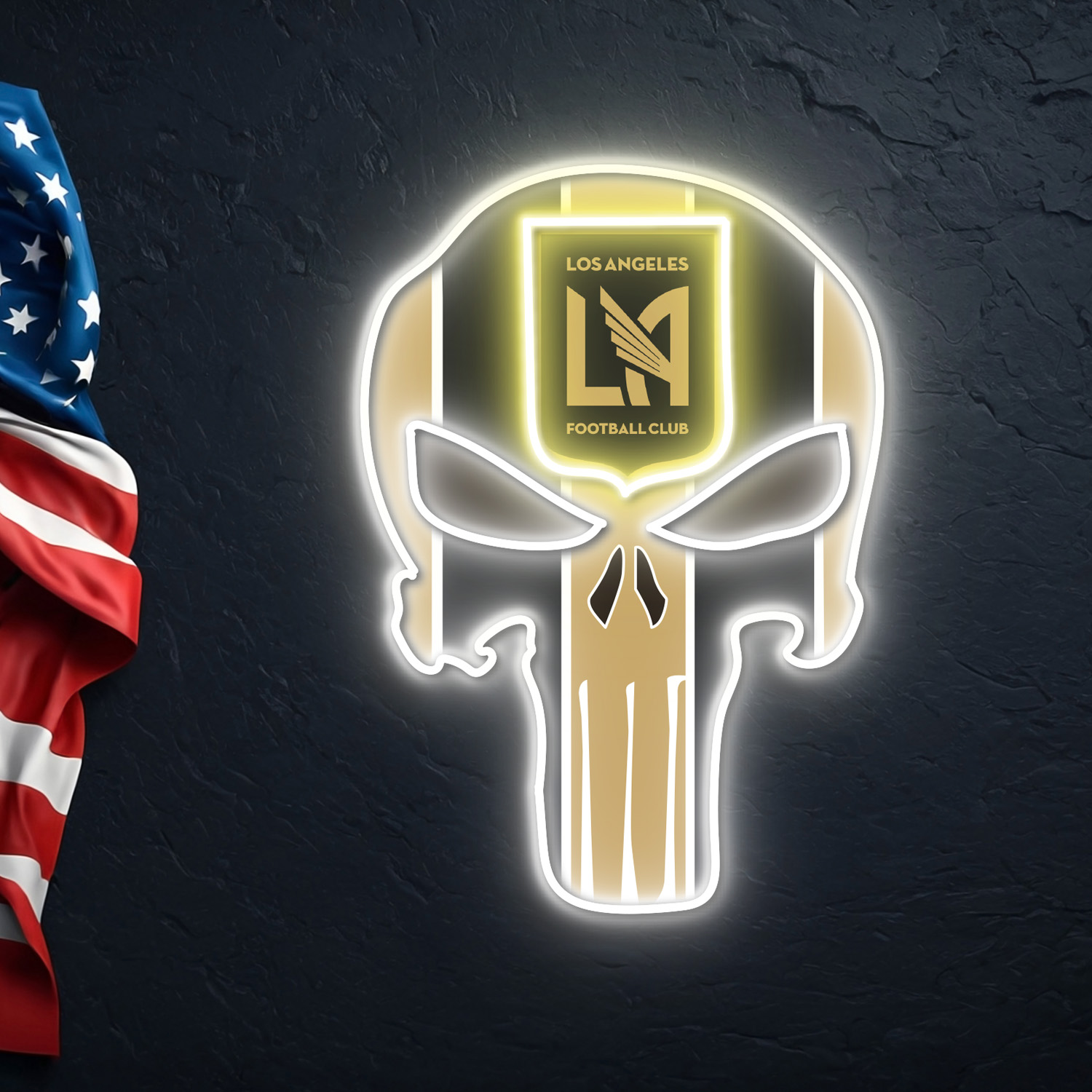 The Punisher Los Angeles Football Club Neon LED Sign MLS Acrylic Artwork Wall Art Home Decor