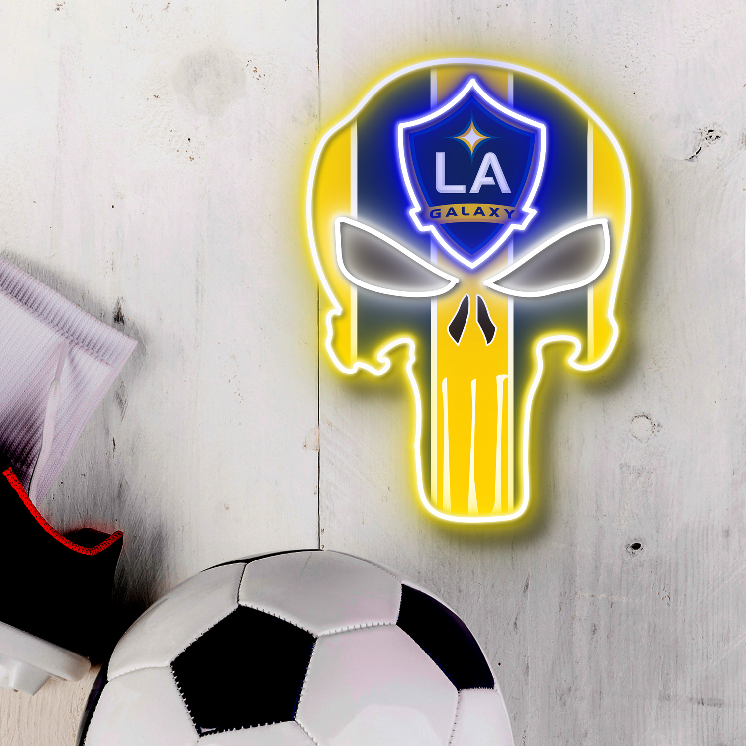 The Punisher Los Angeles Galaxy Neon LED Sign MLS Acrylic Artwork Wall Art Home Decor