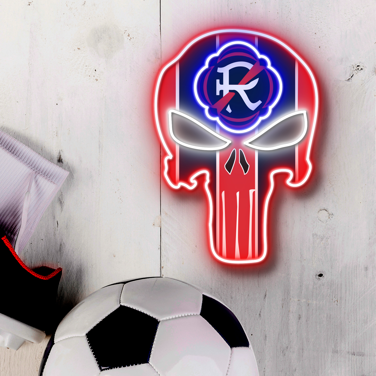 The Punisher New England Revolution Neon LED Sign MLS Acrylic Artwork Wall Art Home Decor