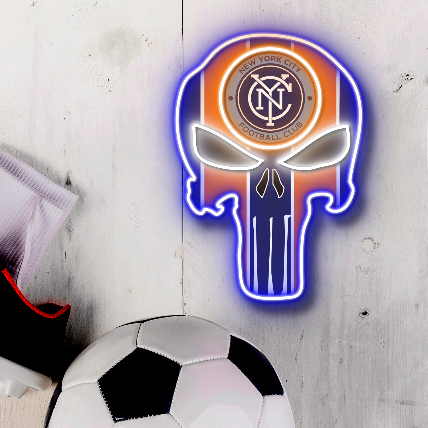 The Punisher New York City FC Neon LED Sign MLS Acrylic Artwork Wall Art Home Decor