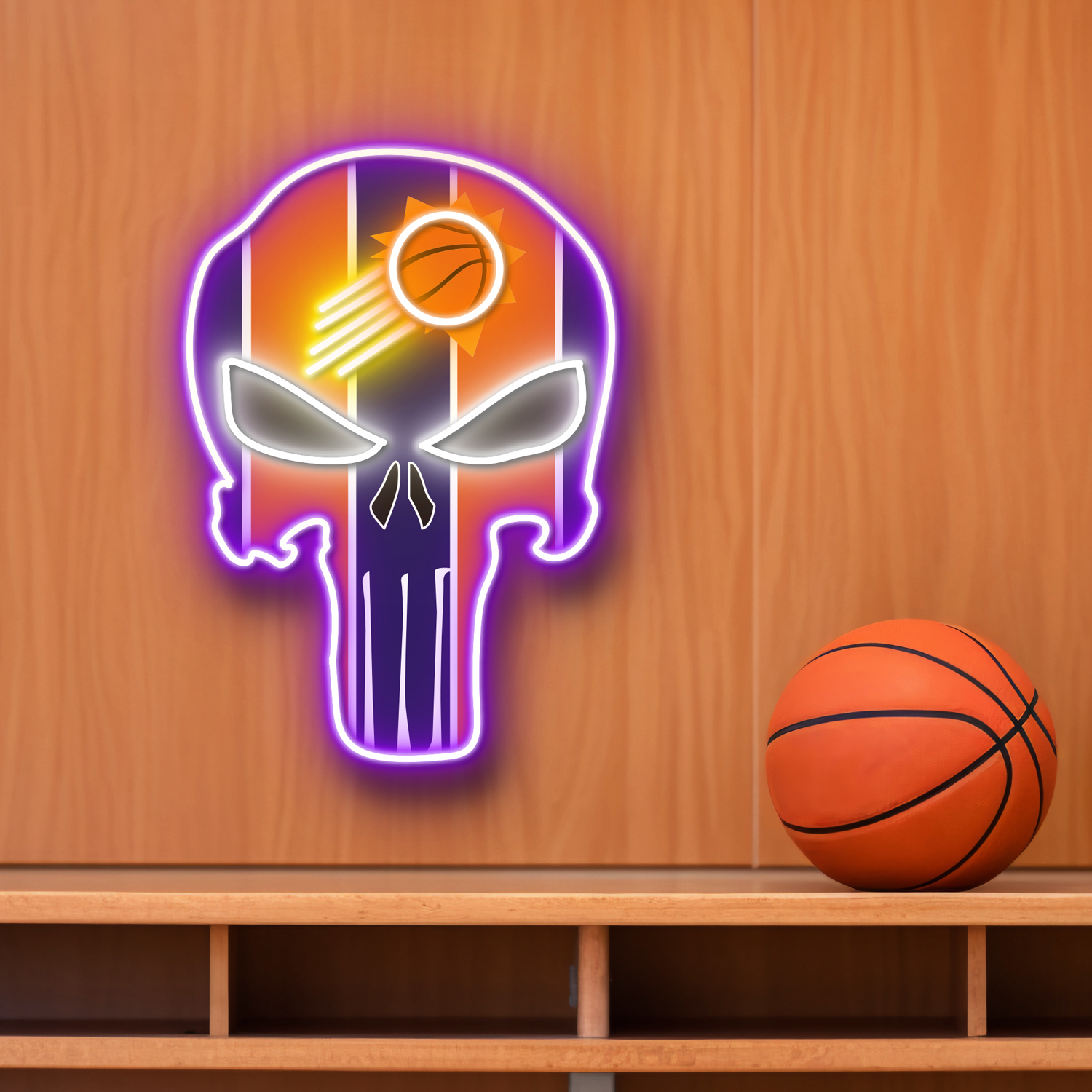 The Punisher Phoenix Suns Neon LED Sign NBA Acrylic Artwork Wall Art Home Decor