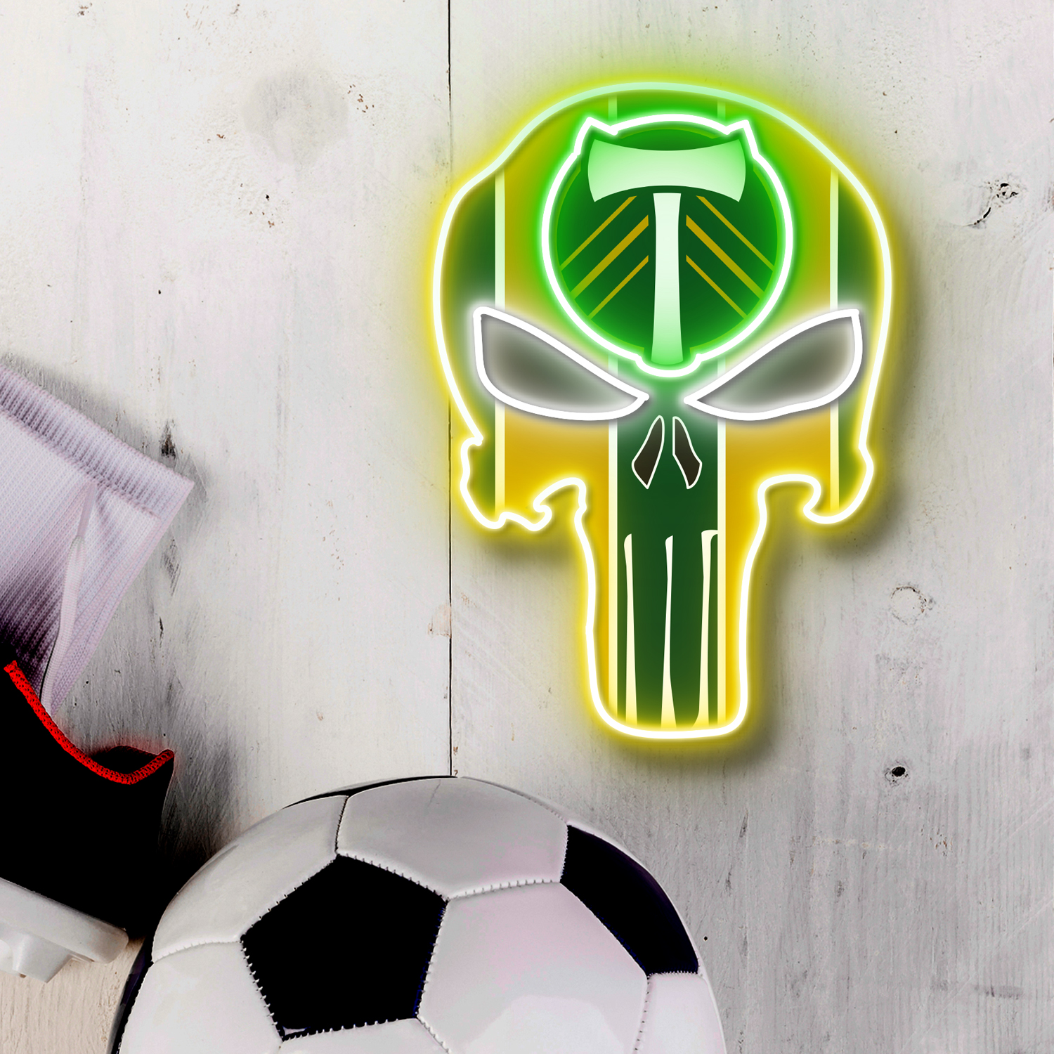 The Punisher Portland Timbers FC Neon LED Sign MLS Acrylic Artwork Wall Art Home Decor