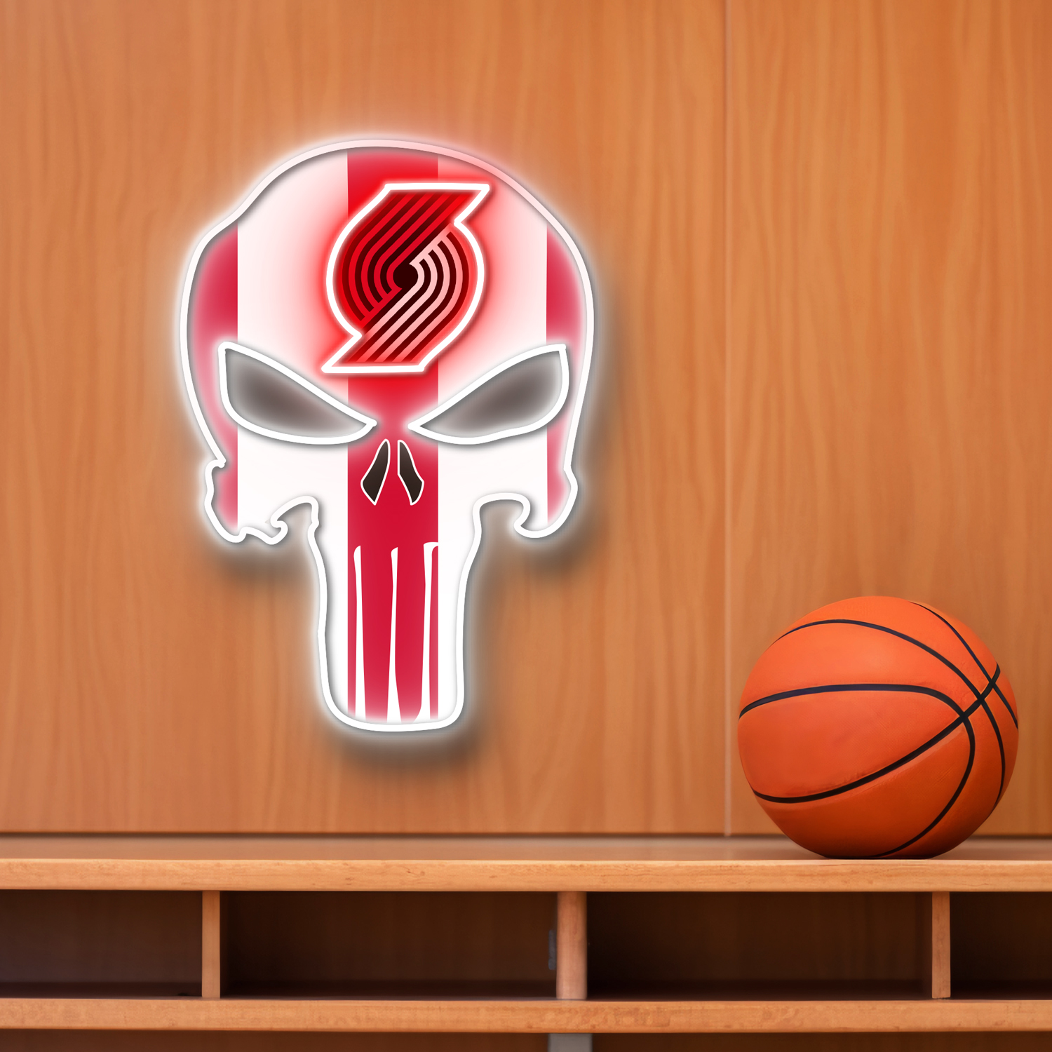 The Punisher Portland Trail Blazers Neon LED Sign NBA Acrylic Artwork Wall Art Home Decor