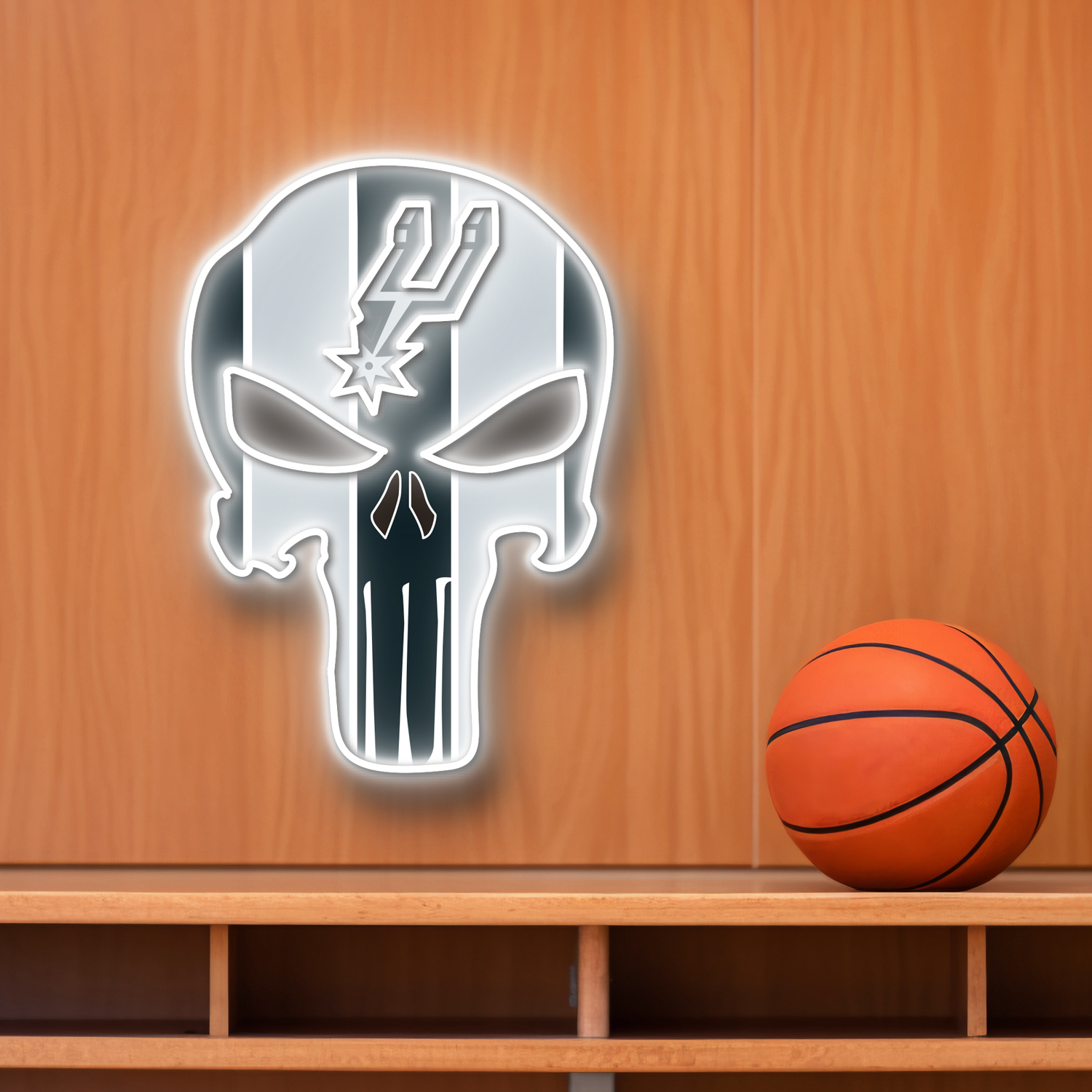 The Punisher San Antonio Spurs Neon LED Sign NBA Acrylic Artwork Wall Art Home Decor