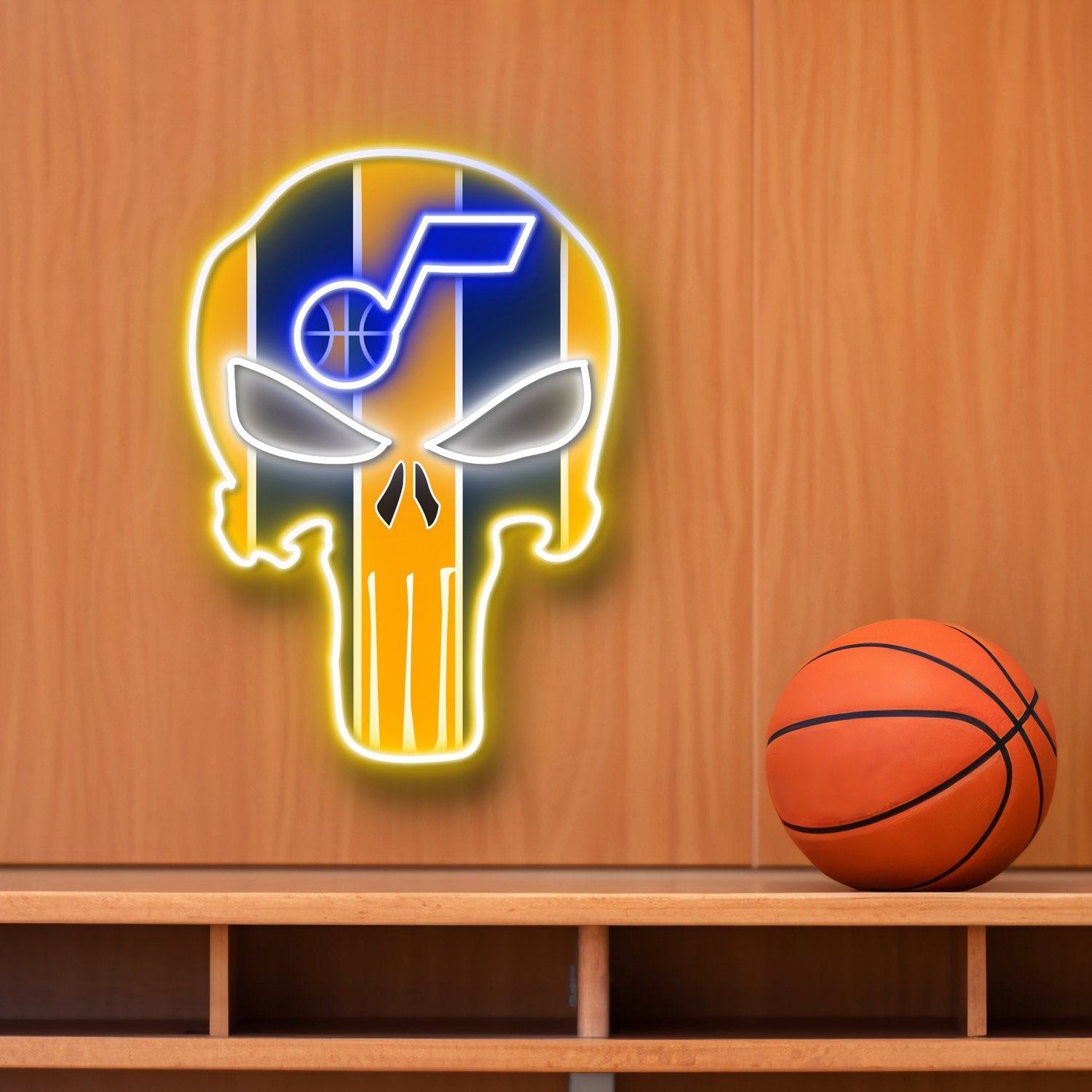 The Punisher Utah Jazz Neon LED Sign NBA Acrylic Artwork Wall Art Home Decor