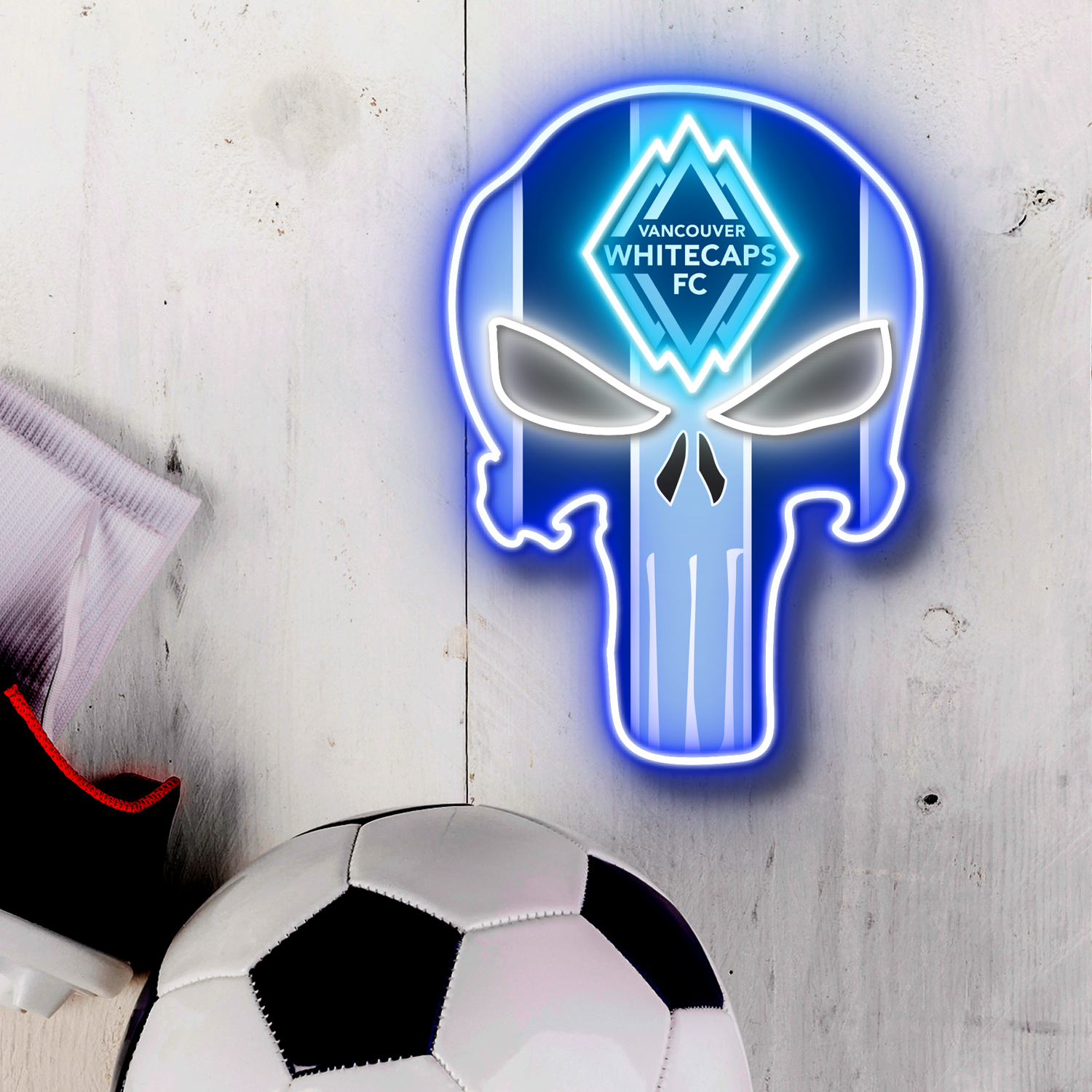 The Punisher Vancouver Whitecaps FC Neon LED Sign MLS Acrylic Artwork Wall Art Home Decor