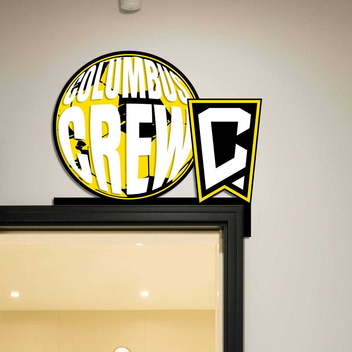 Columbus Crew FC Metal Door Corner MLS Sign Decor