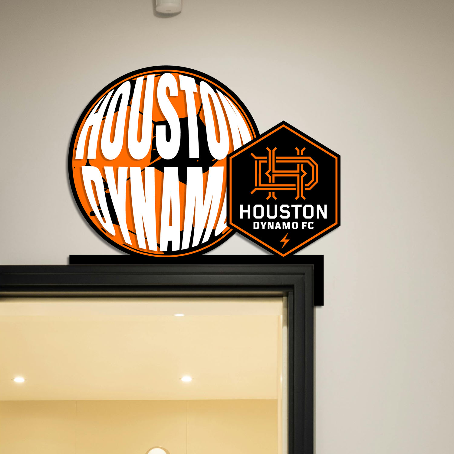 Houston Dynamo FC Metal Door Corner MLS Sign Decor