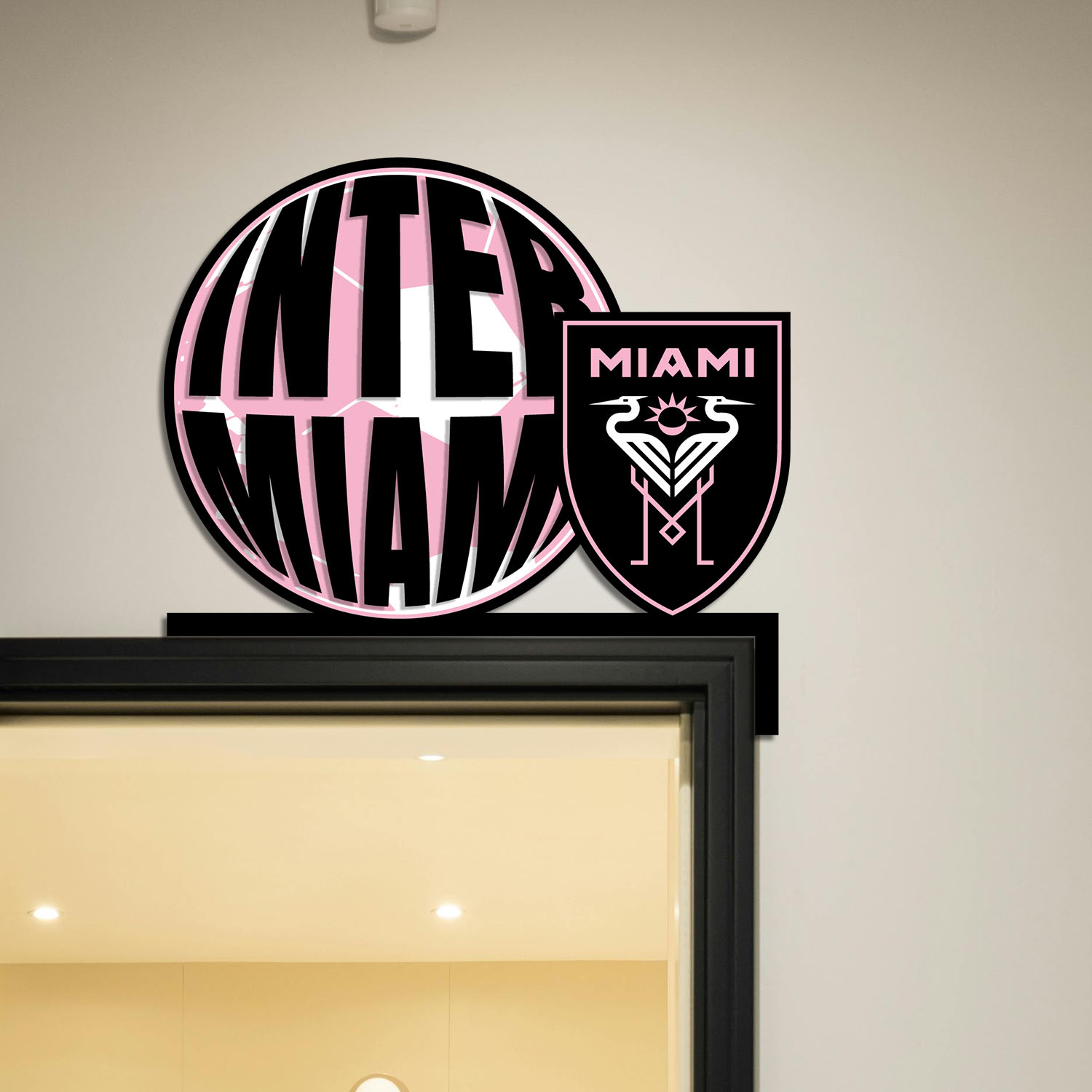 Inter Miami FC Metal Door Corner MLS Sign Decor