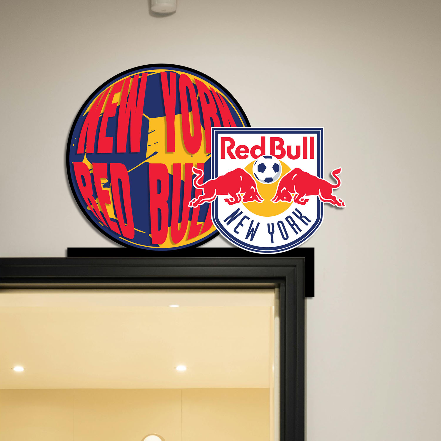 New York Red Bulls FC Metal Door Corner MLS Sign Decor