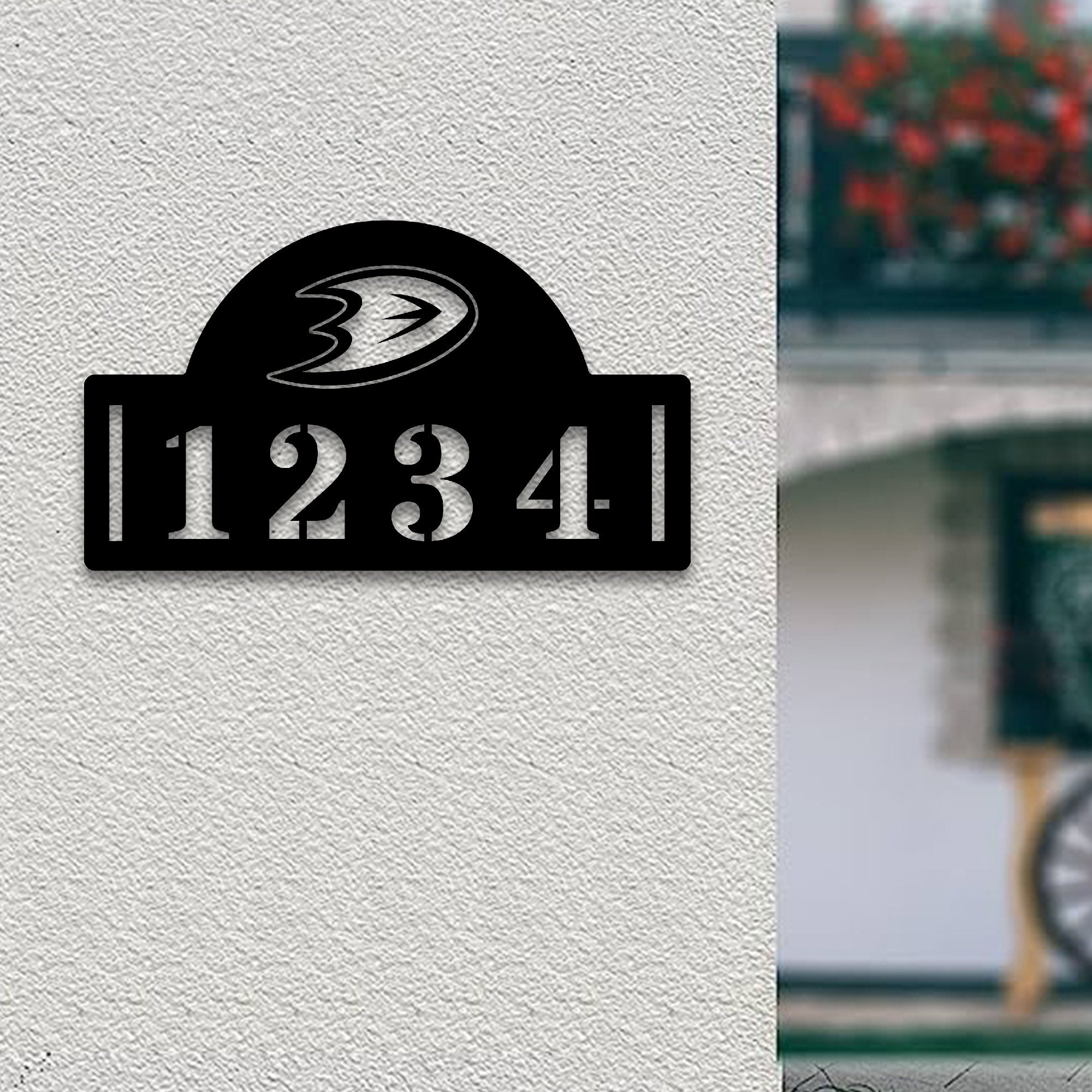Anaheim Ducks NHL Metal House Number Sign