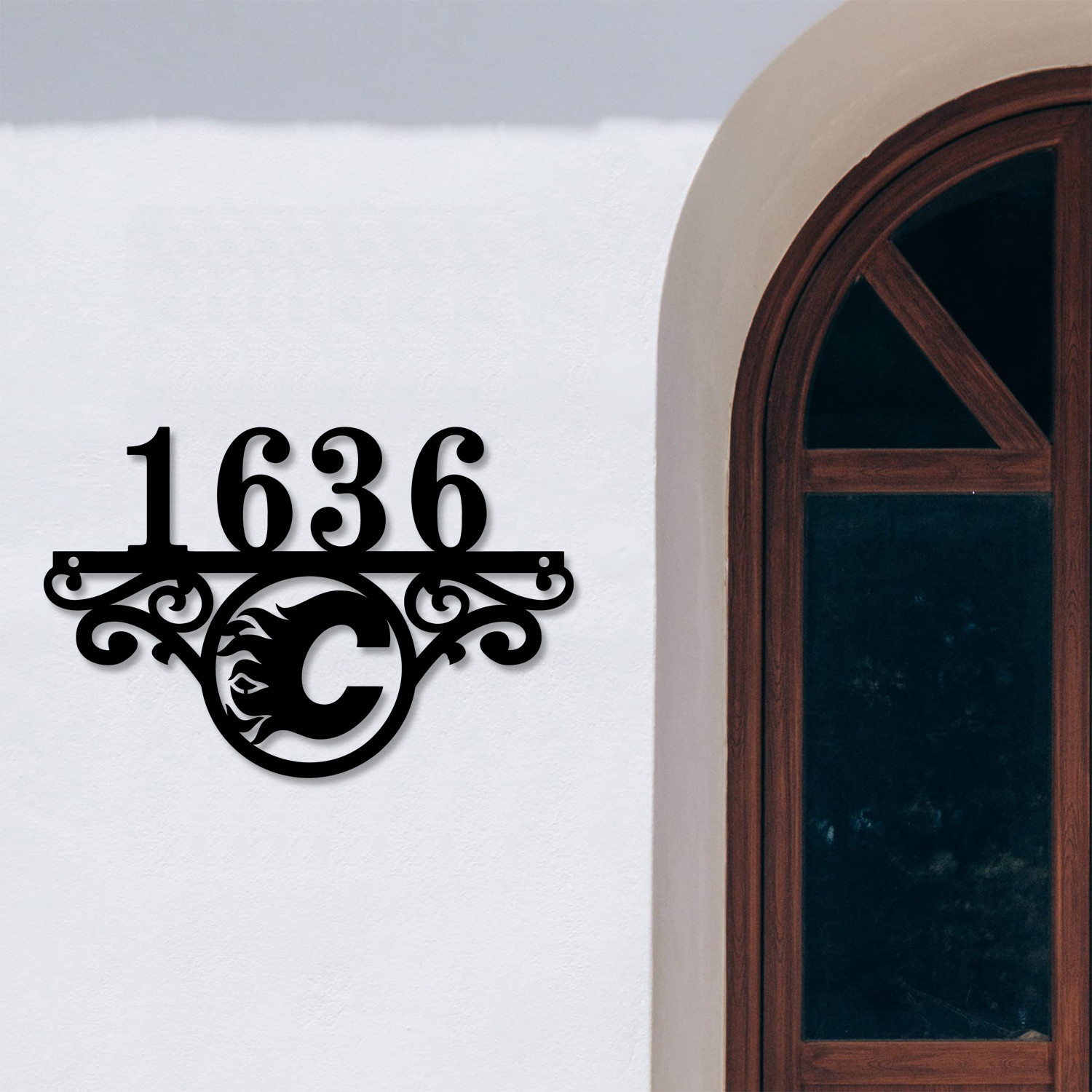 Calgary Flames NHL Monogram Metal House Number Sign
