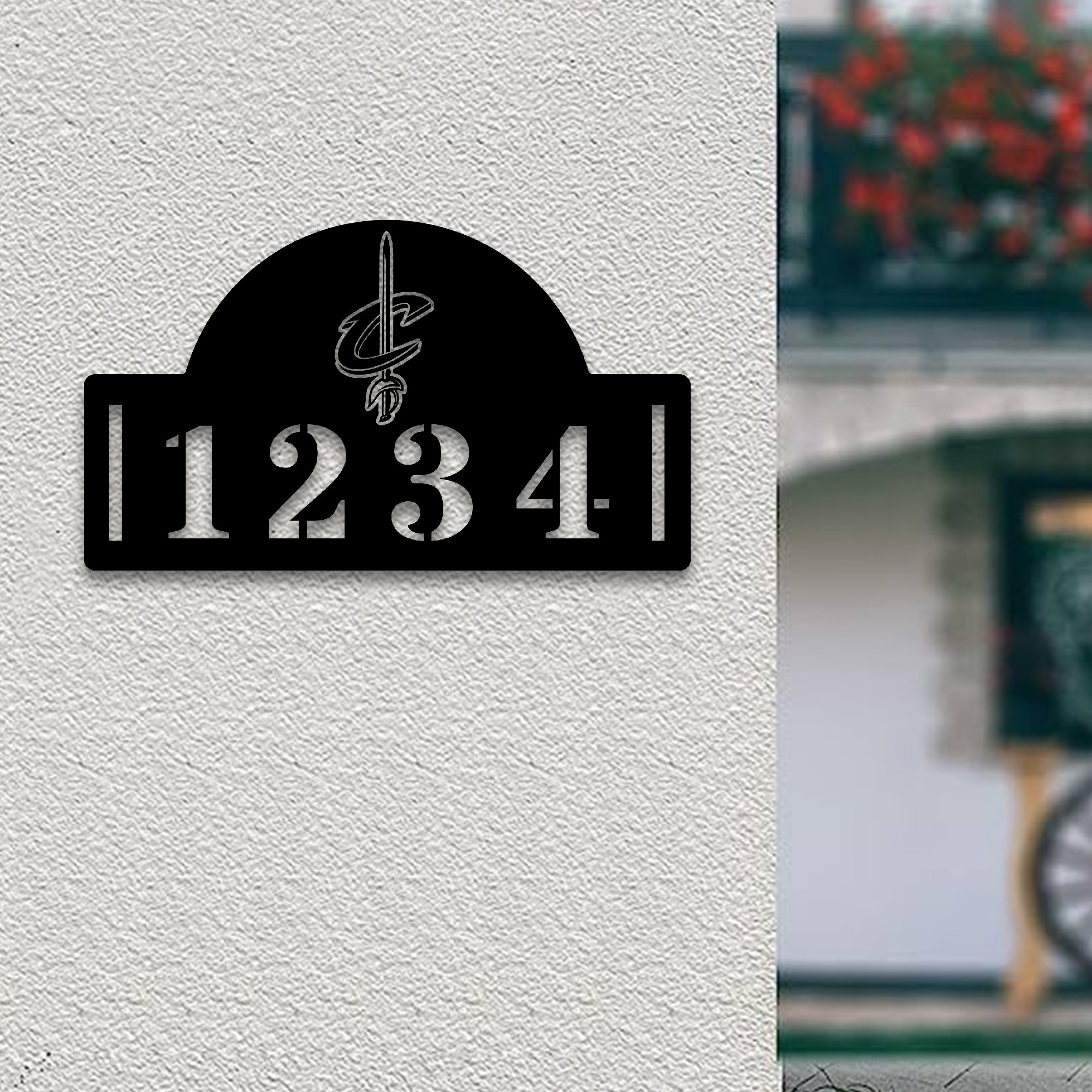 Cleveland Cavaliers NBA Metal House Number Sign