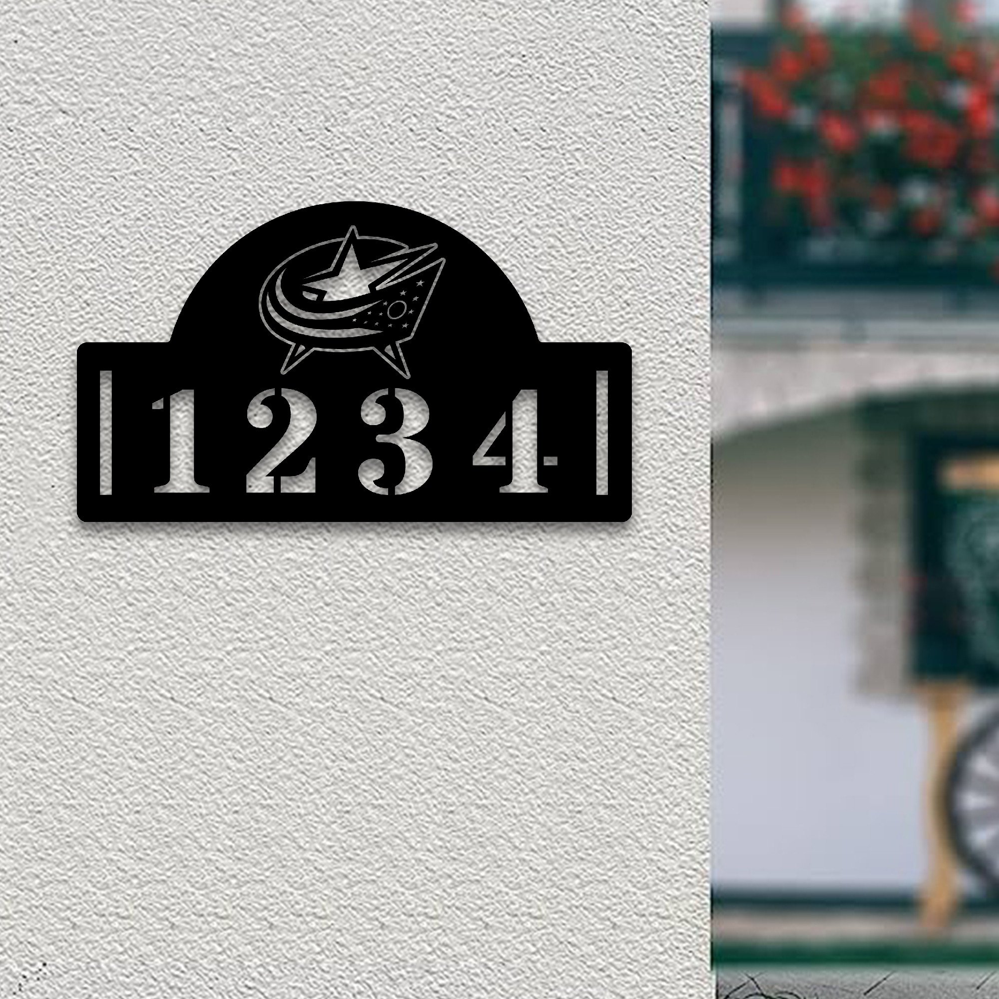 Columbus Blue Jackets NHL Metal House Number Sign