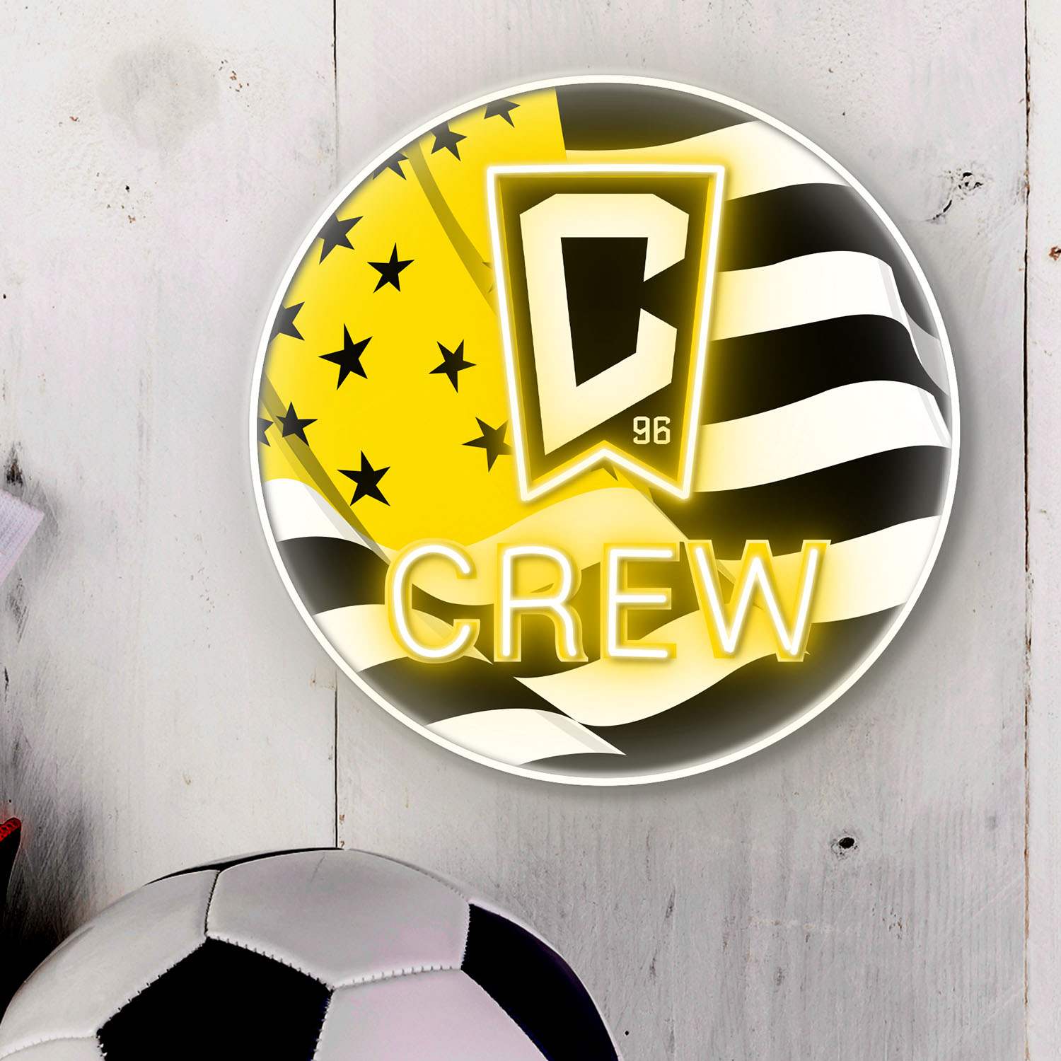Columbus Crew FC US Flag Acrylic Neon LED Sign MLS Home Decor