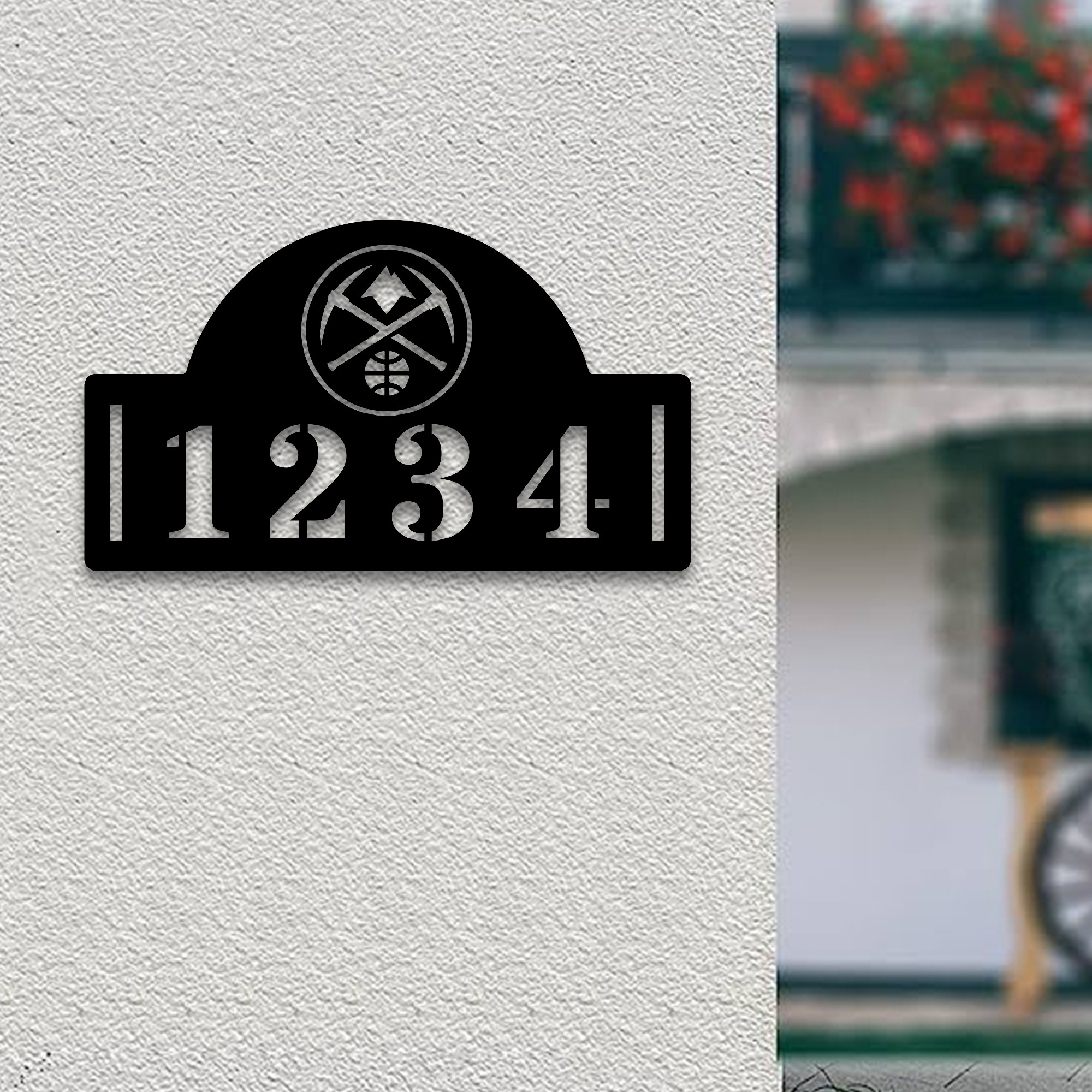 Denver Nuggets NBA Metal House Number Sign