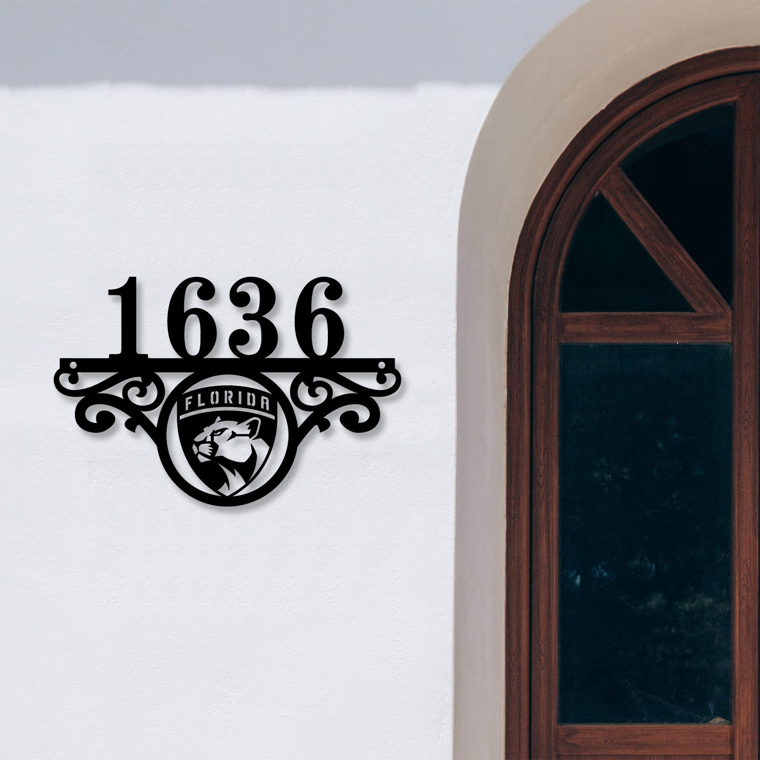 Florida Panthers NHL Monogram Metal House Number Sign