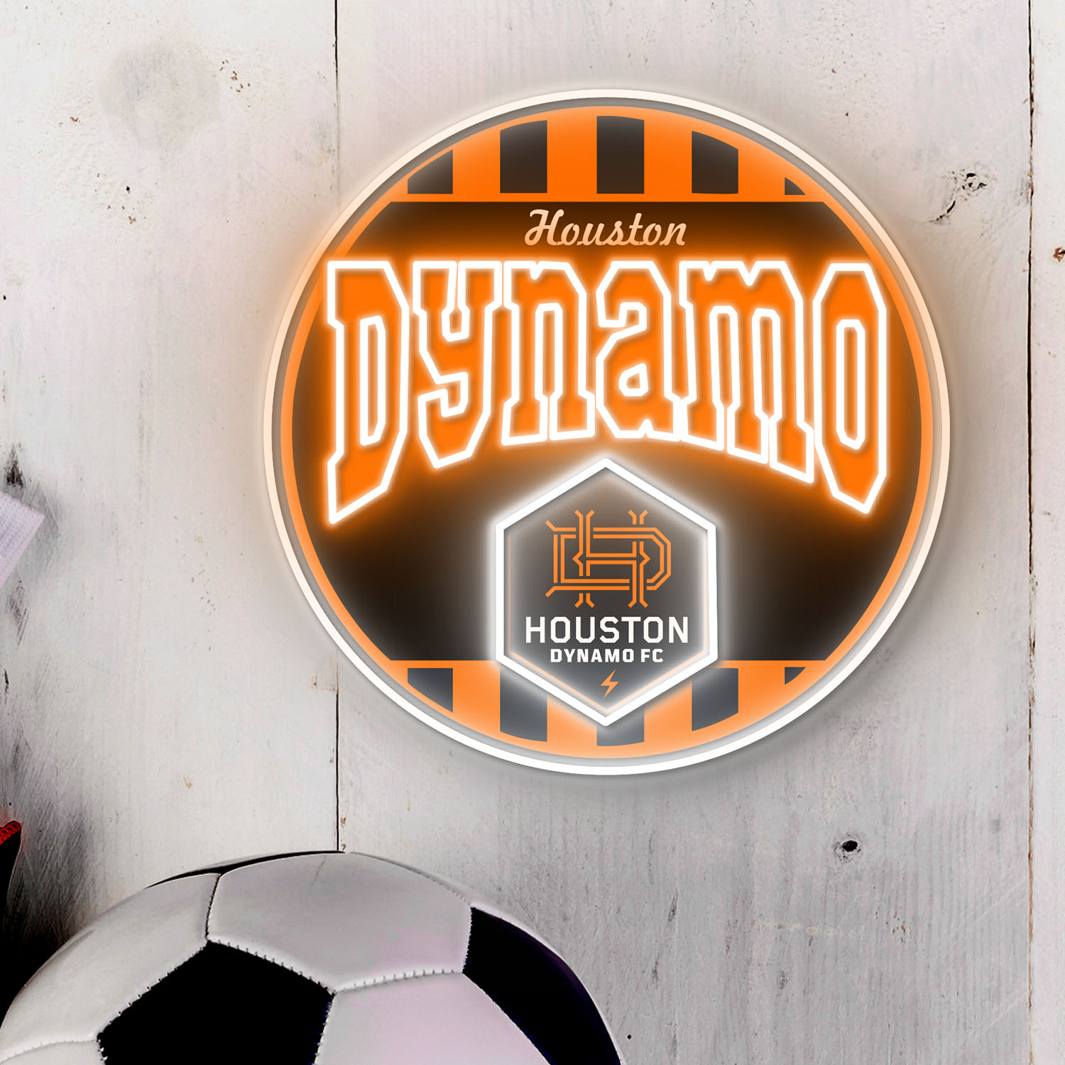 Houston Dynamo FC Retro Acrylic Neon LED Sign MLS Home Decor