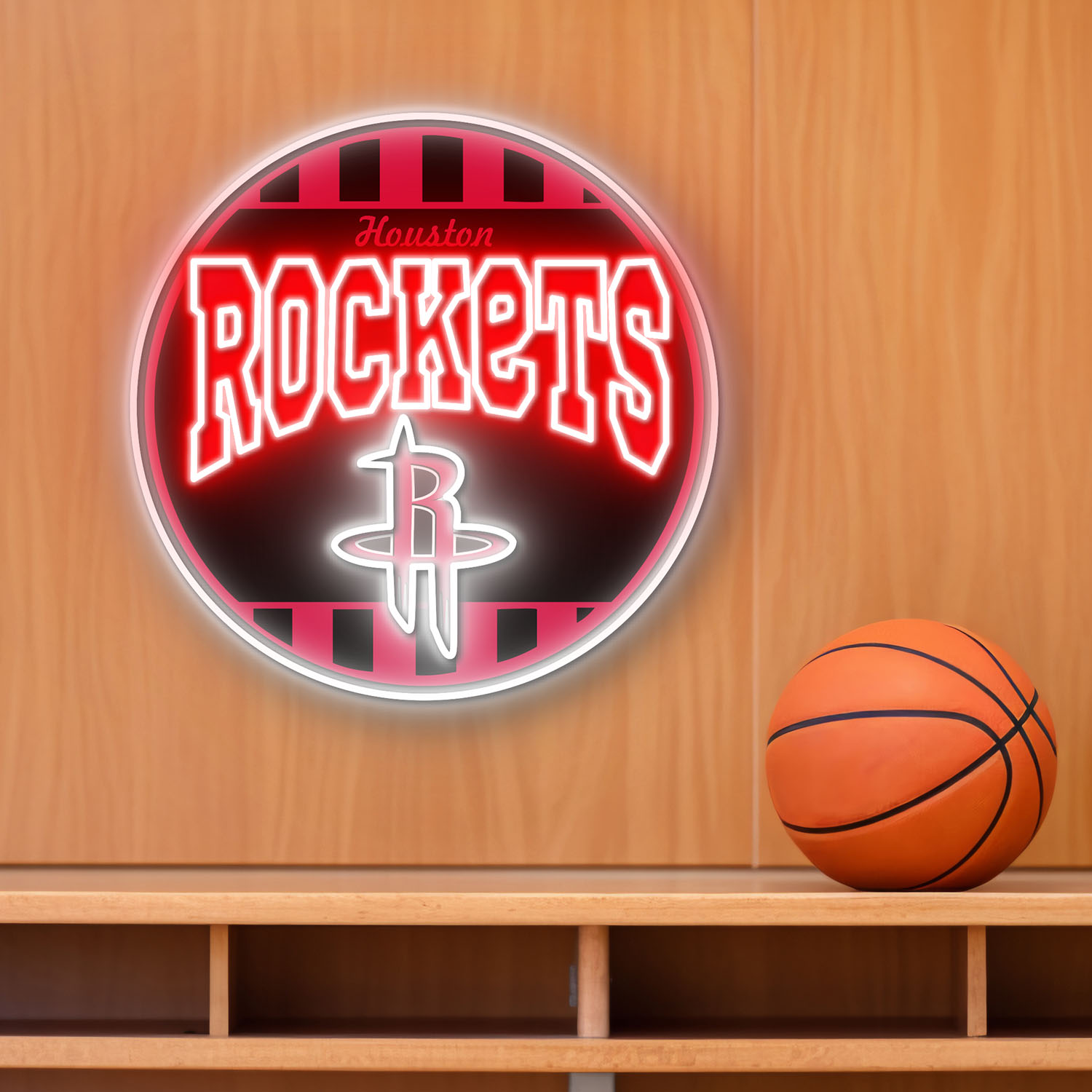 Houston Rockets Retro Acrylic Neon LED Sign NBA Home Decor