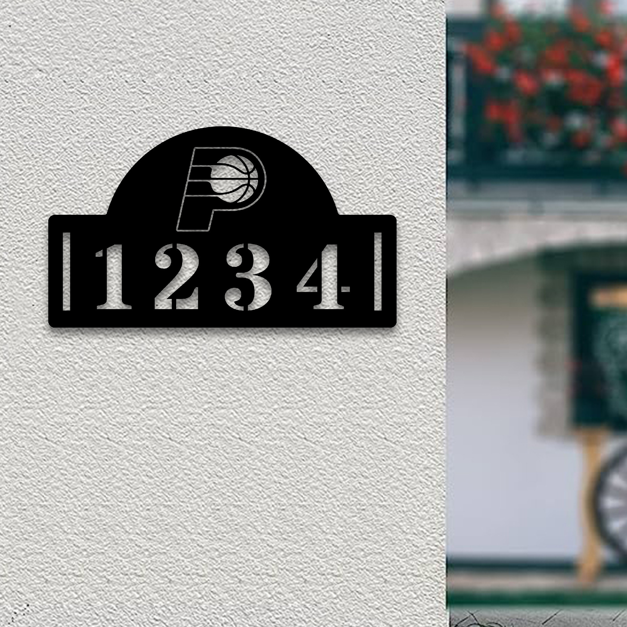 Indiana Pacers NBA Metal House Number Sign