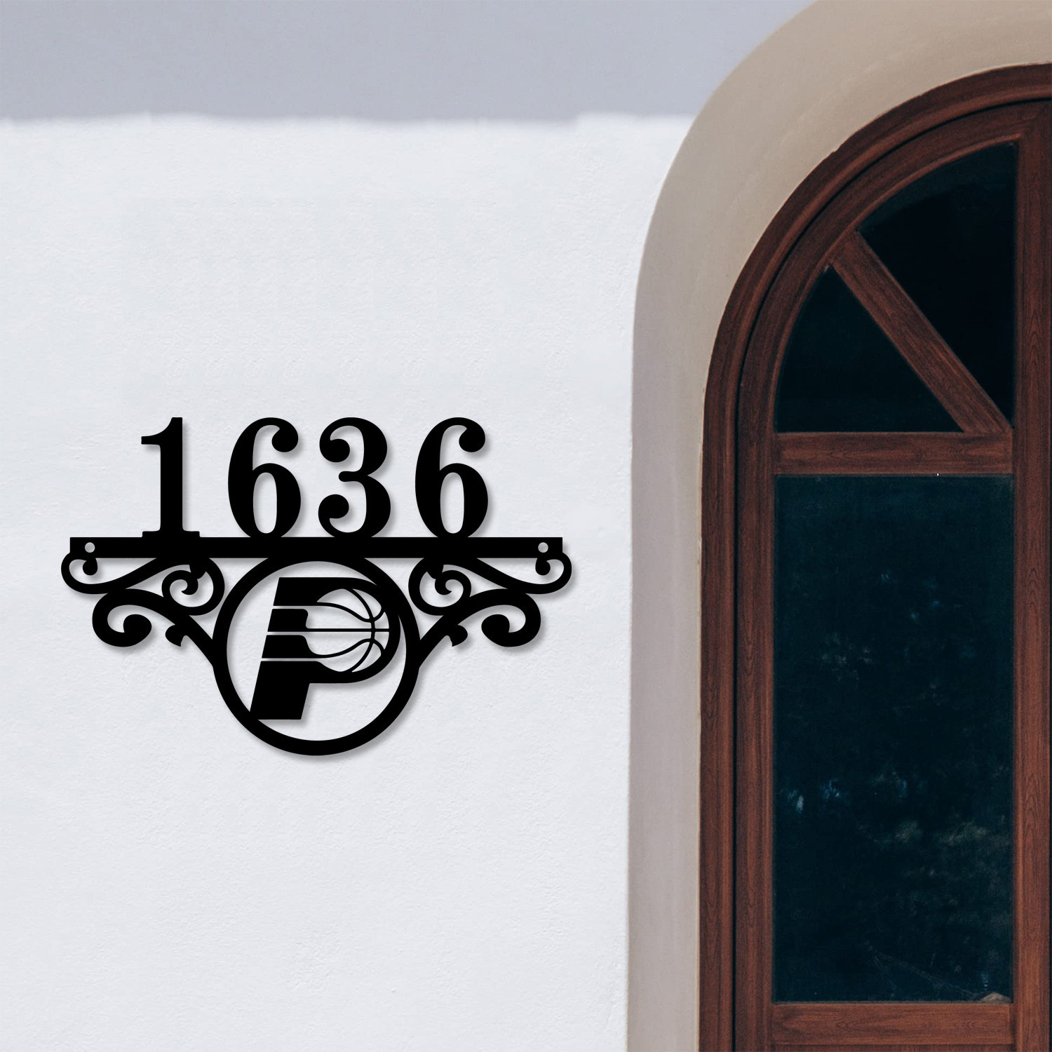 Indiana Pacers NBA Monogram Metal House Number Sign