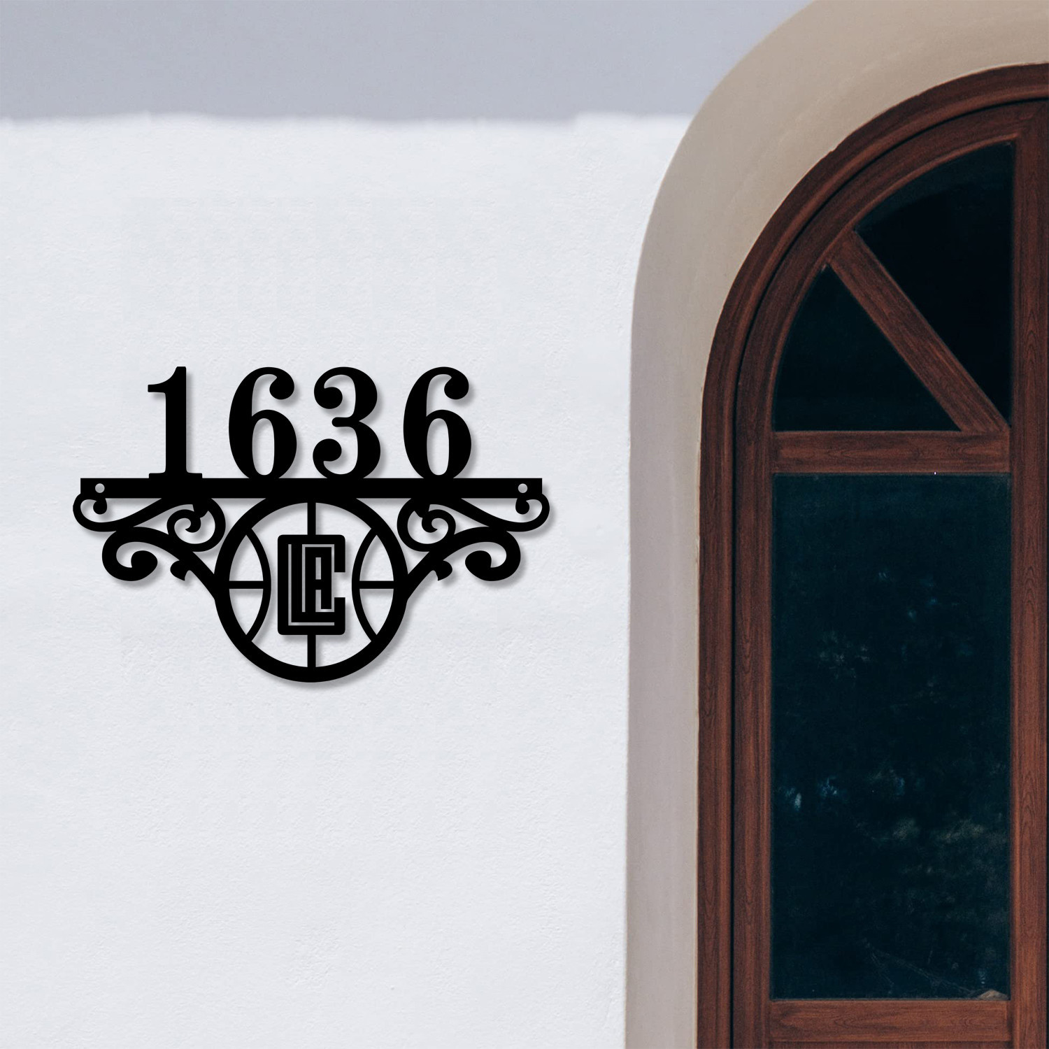 Los Angeles Clippers NBA Monogram Metal House Number Sign