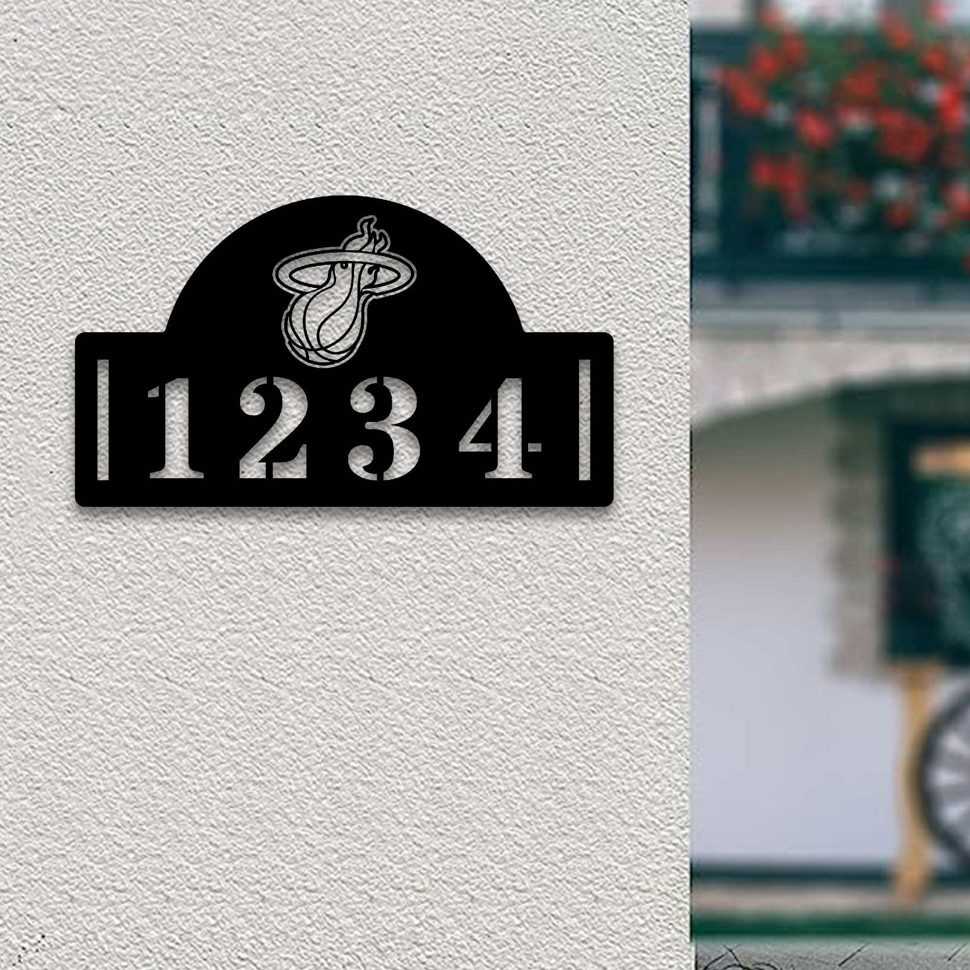 Miami Heat NBA Metal House Number Sign