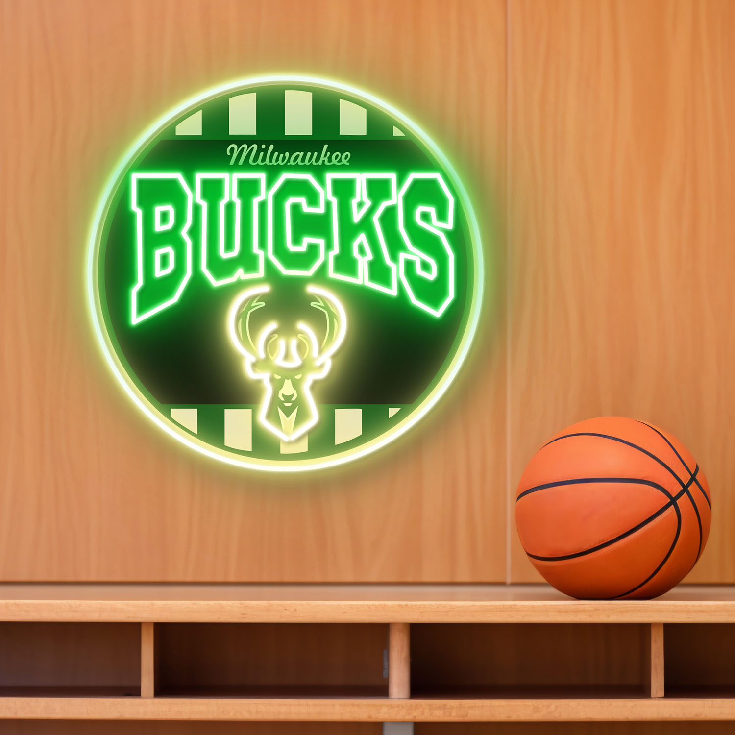 Milwaukee Bucks Retro Acrylic Neon LED Sign NBA Home Decor