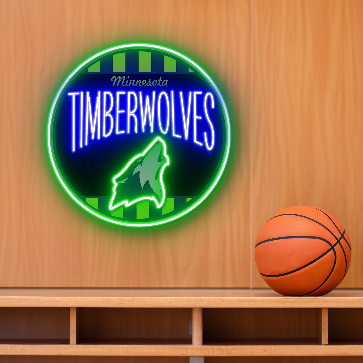 Minnesota Timberwolves Retro Acrylic Neon LED Sign NBA Home Decor