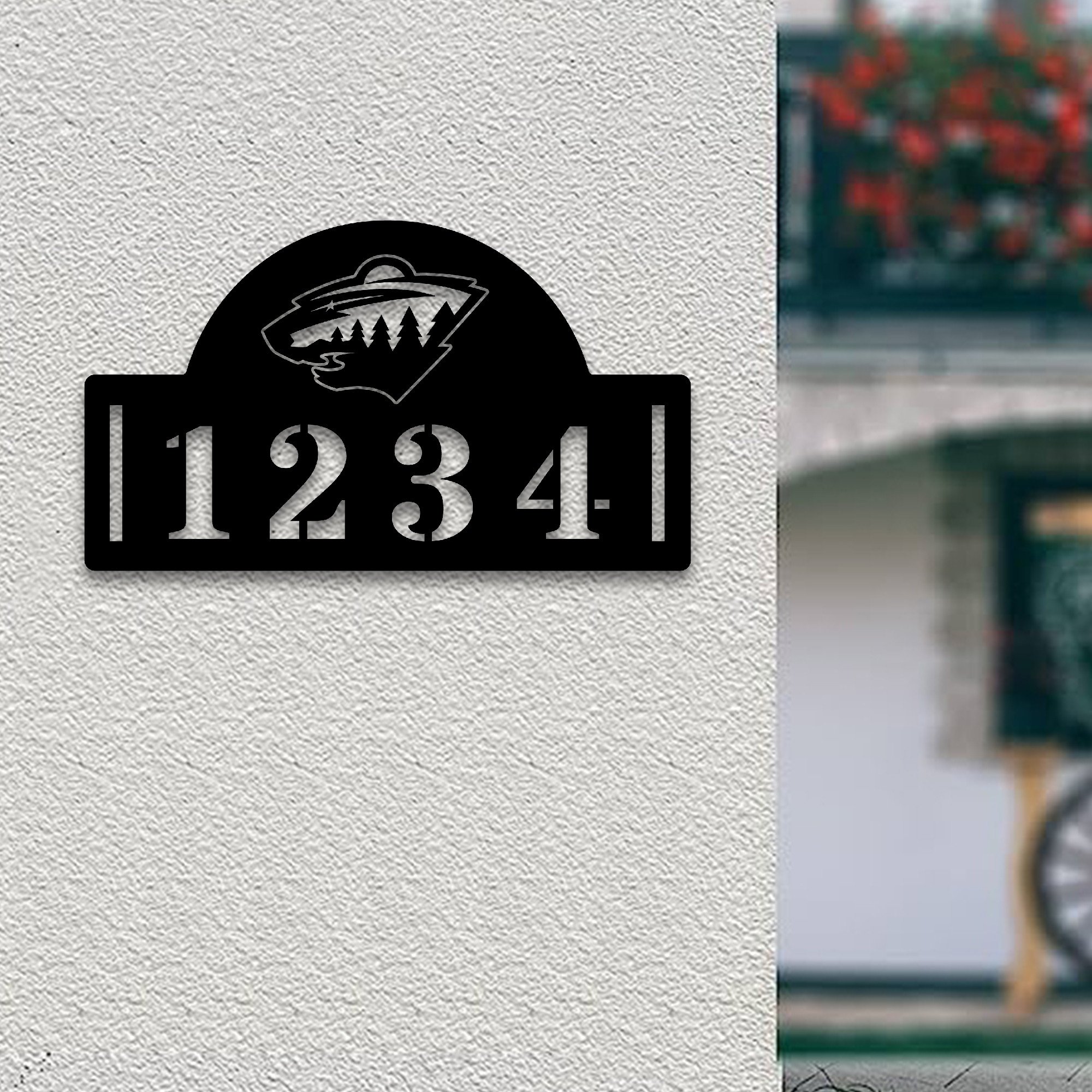 Minnesota Wild NHL Metal House Number Sign